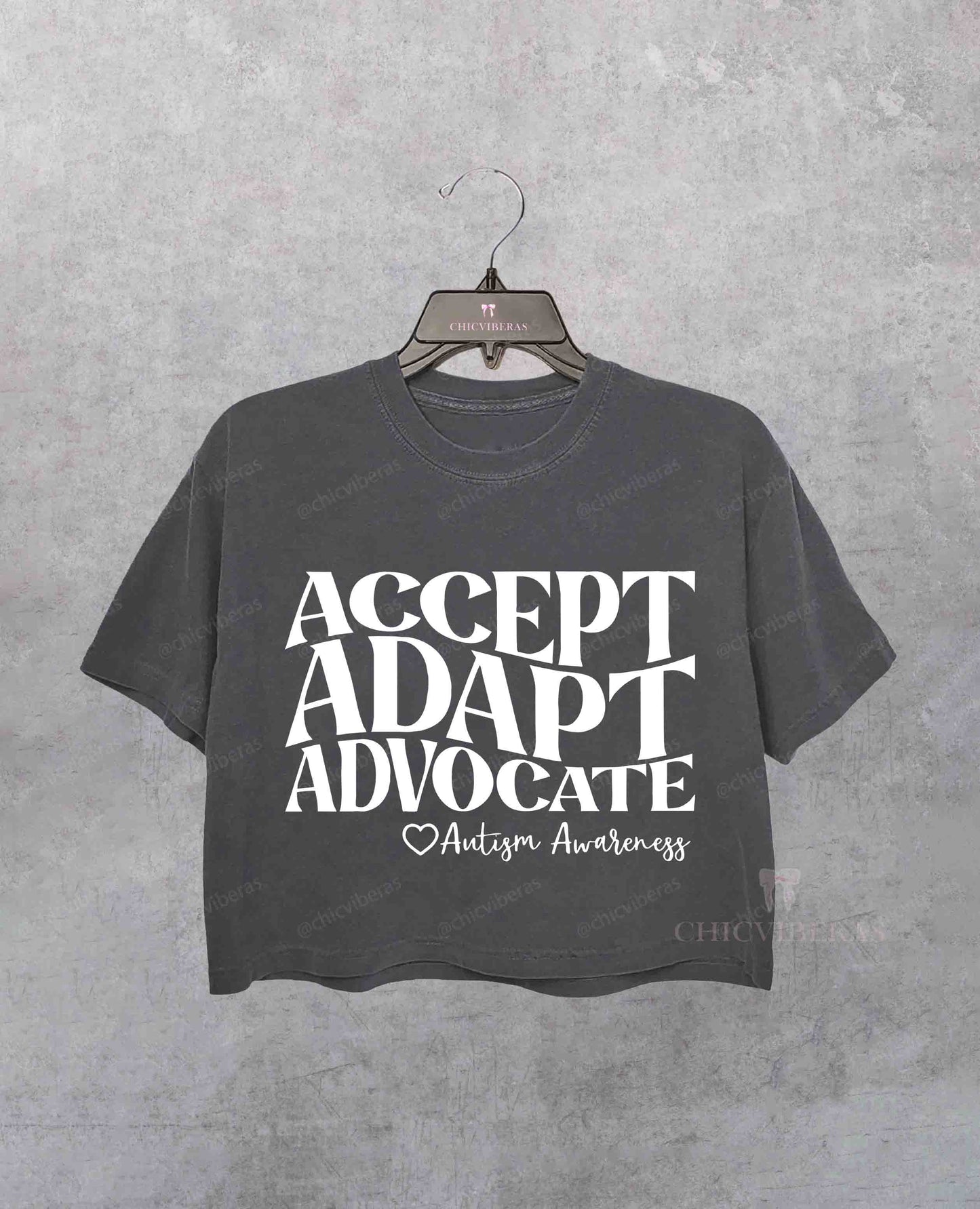 Accept Adapt Advocate Autism Awareness Crop Shirt