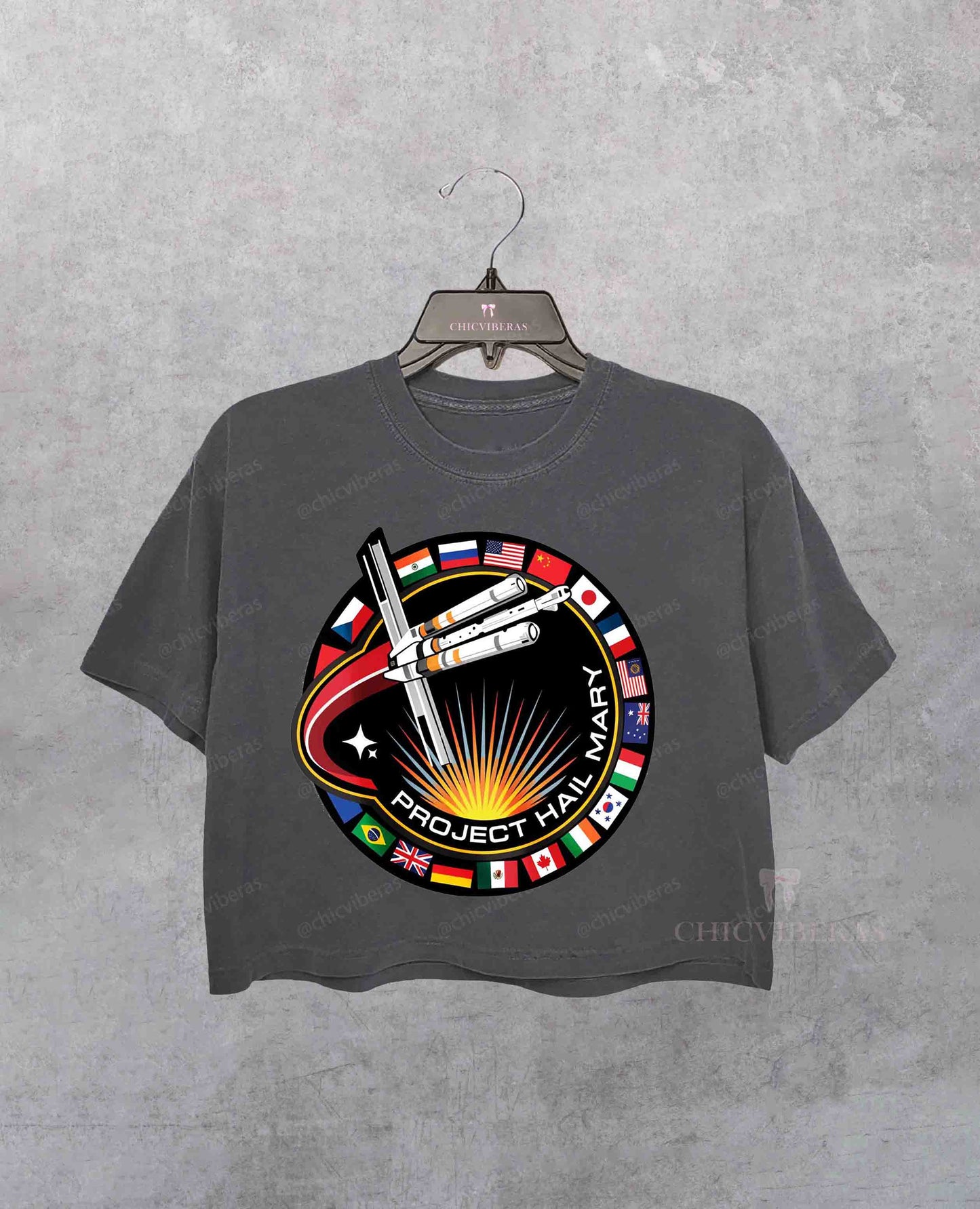 Project Hail Mary Ringer Mission Patch Crop Shirt