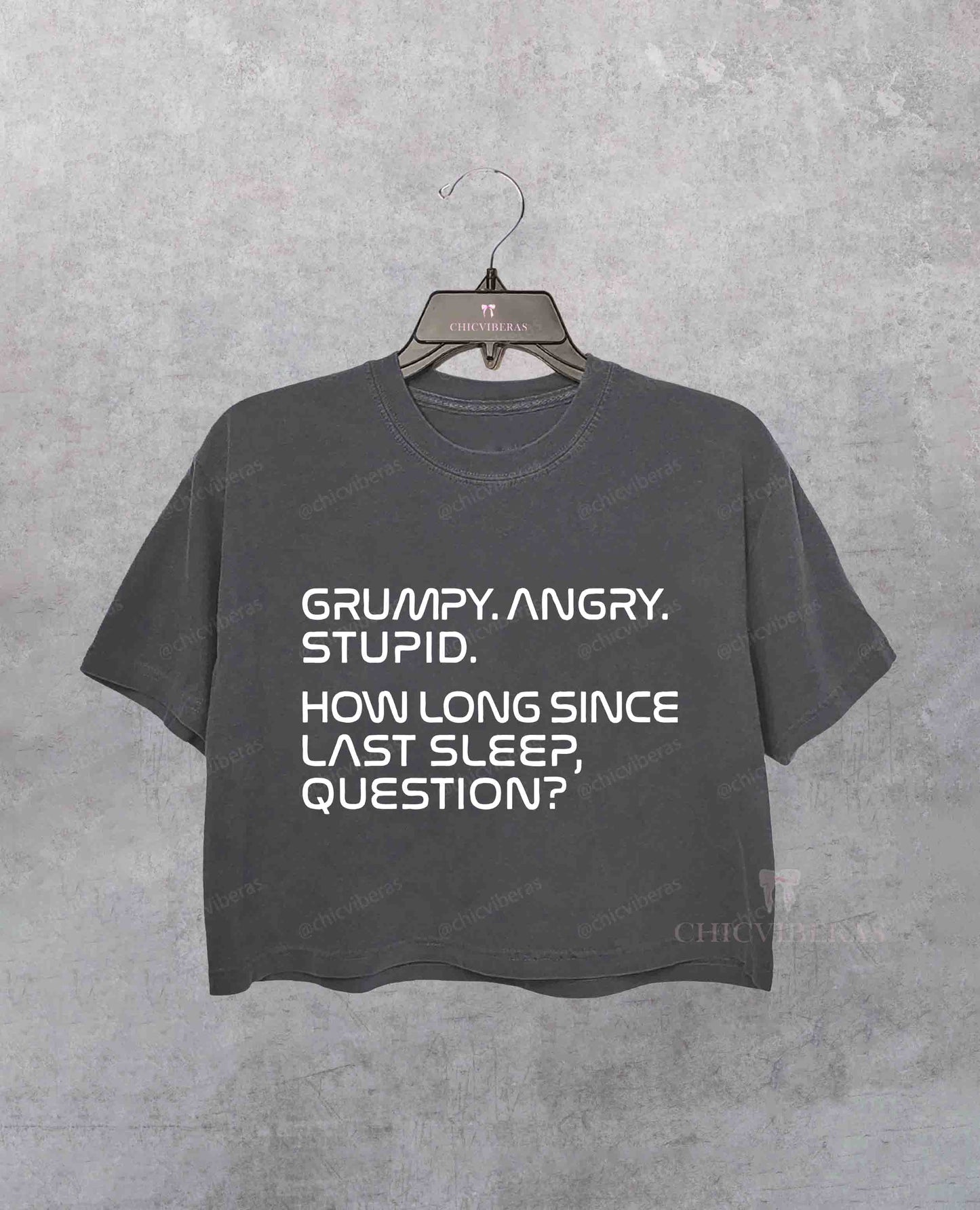 Grumpy Rocky Quote Crop Shirt