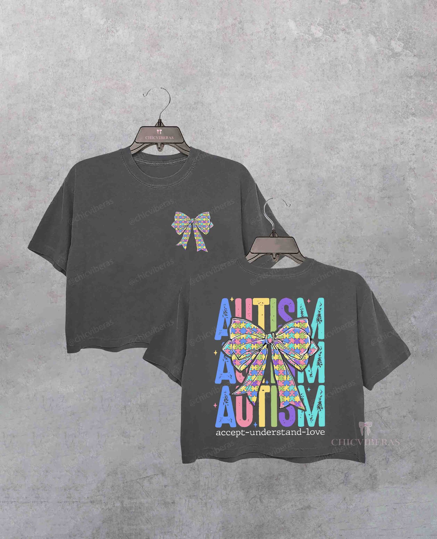 Autism Awareness Bow Crop Shirt