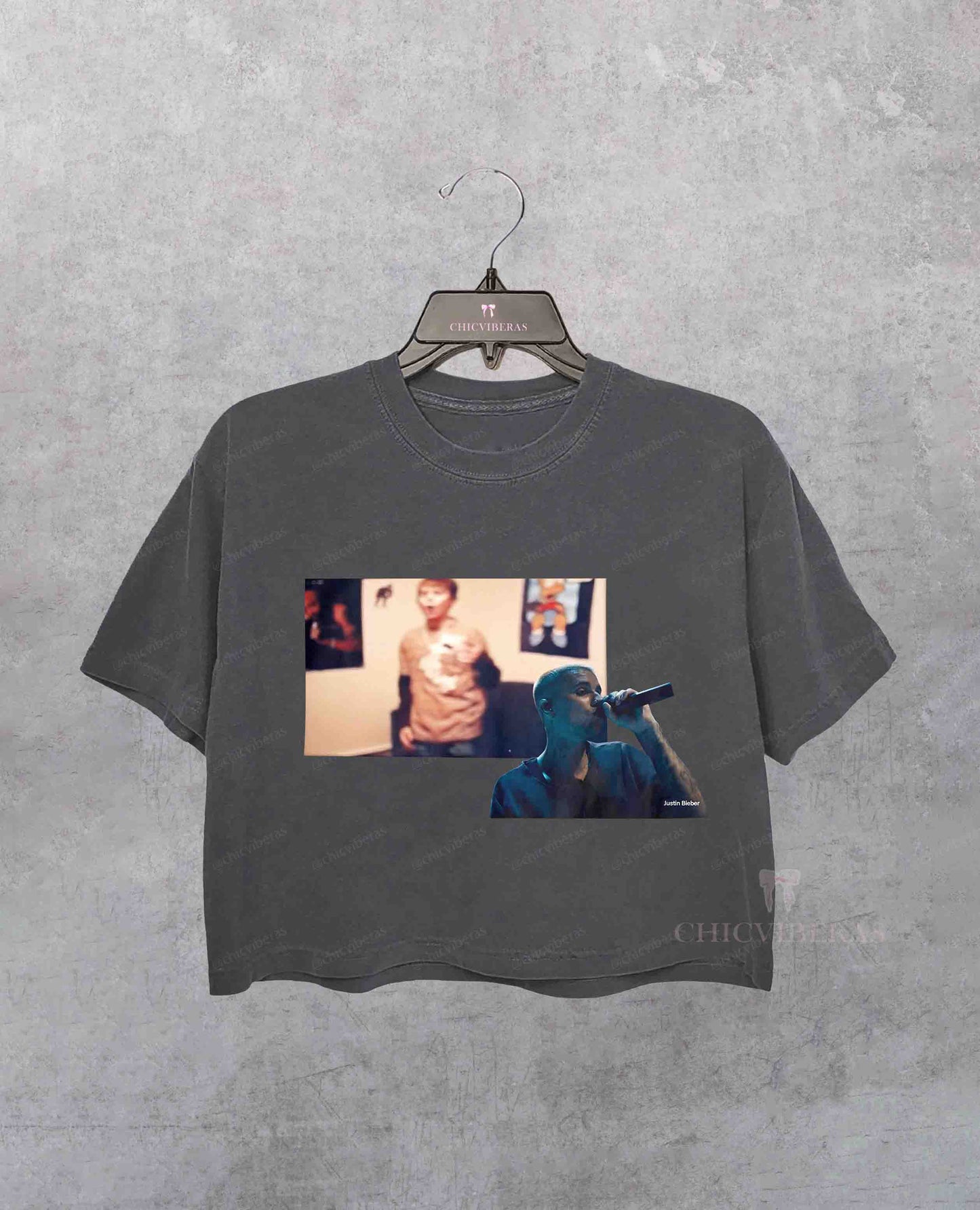Justin Bieber Coachella Singing With You Crop Shirt