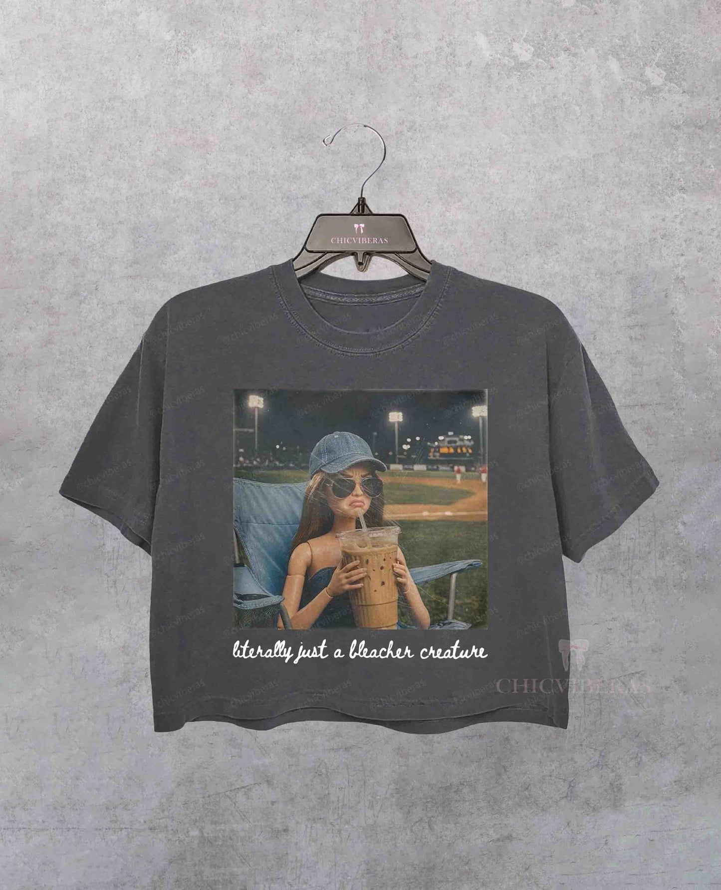 Doll Ballfield Softball Ball Mom Crop Shirt