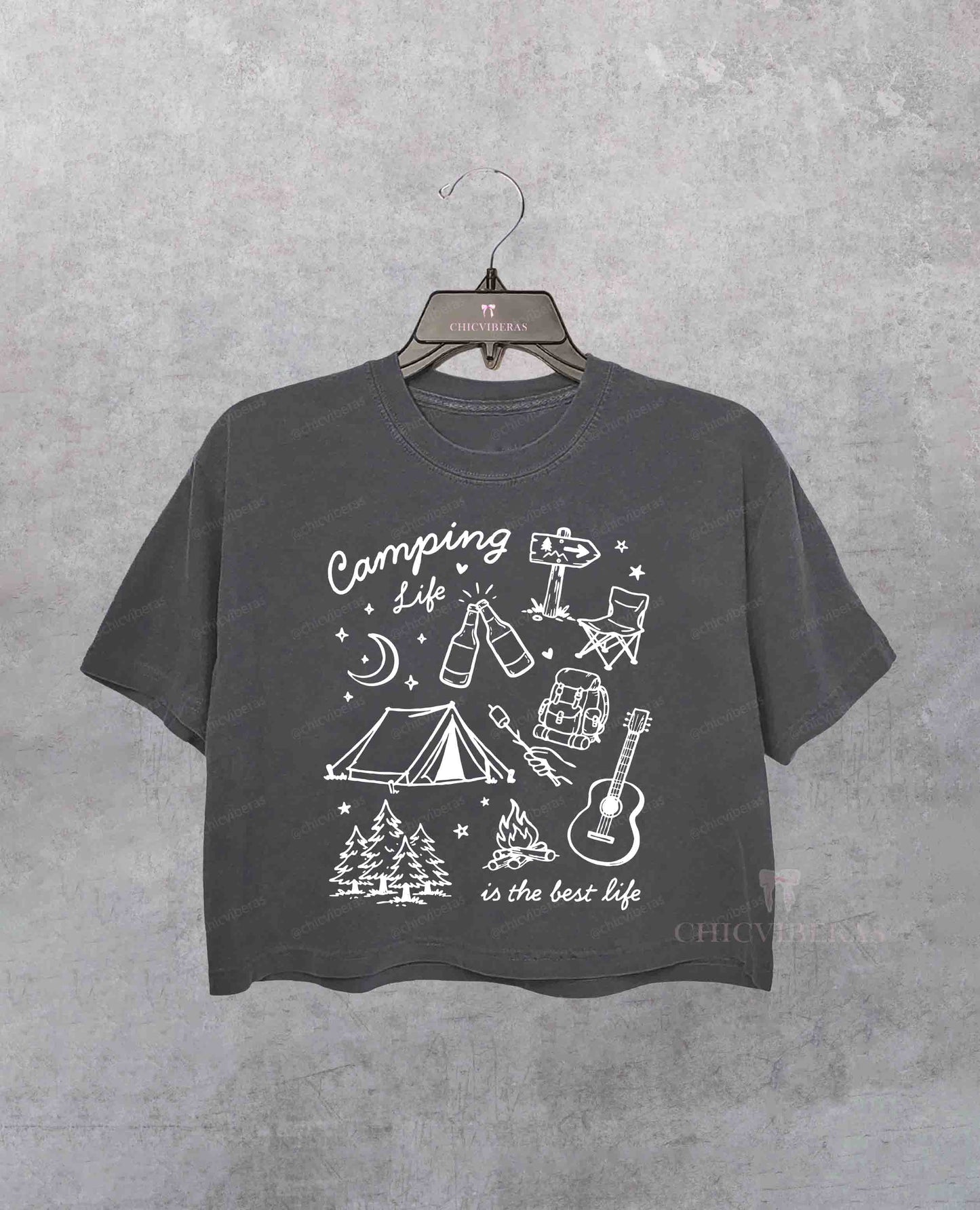 Camping Life Outdoor Adventure Crop Shirt