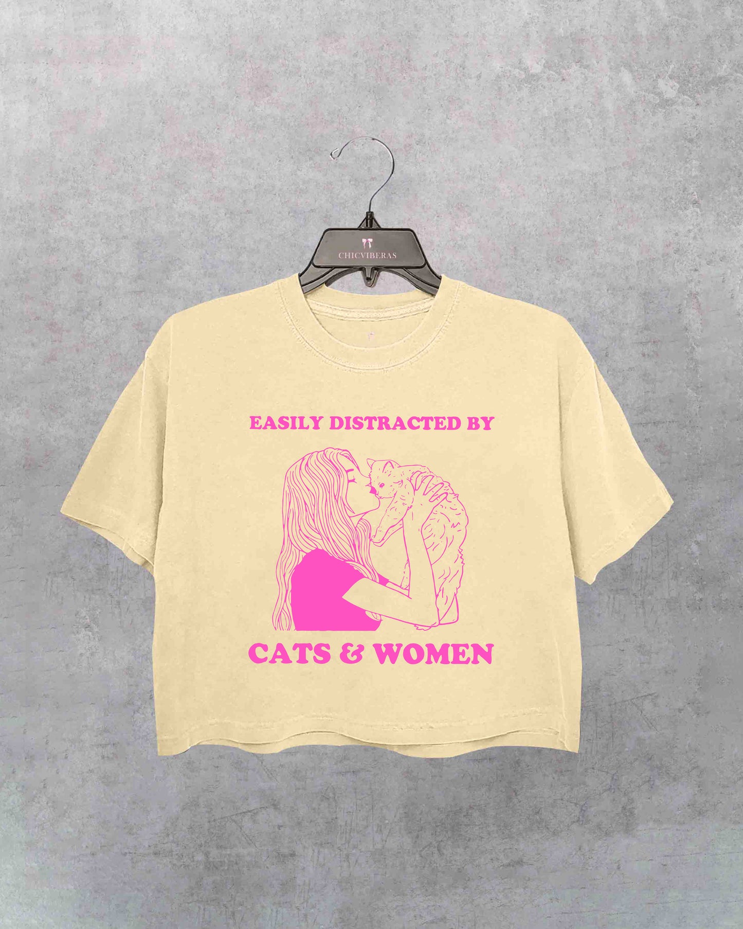 Easily Distracted By Cats And Women Crop Shirt