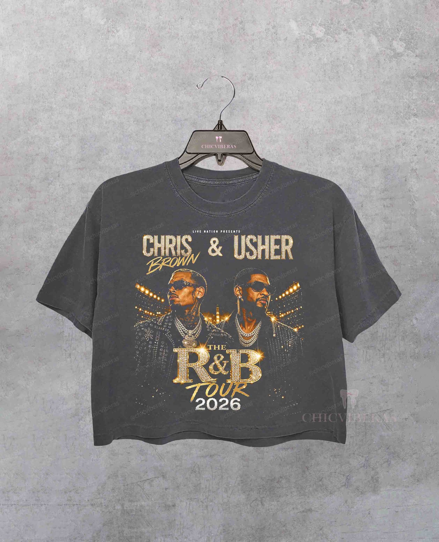 Chris Brown Usher R&B Tour 2026 Crop Shirt