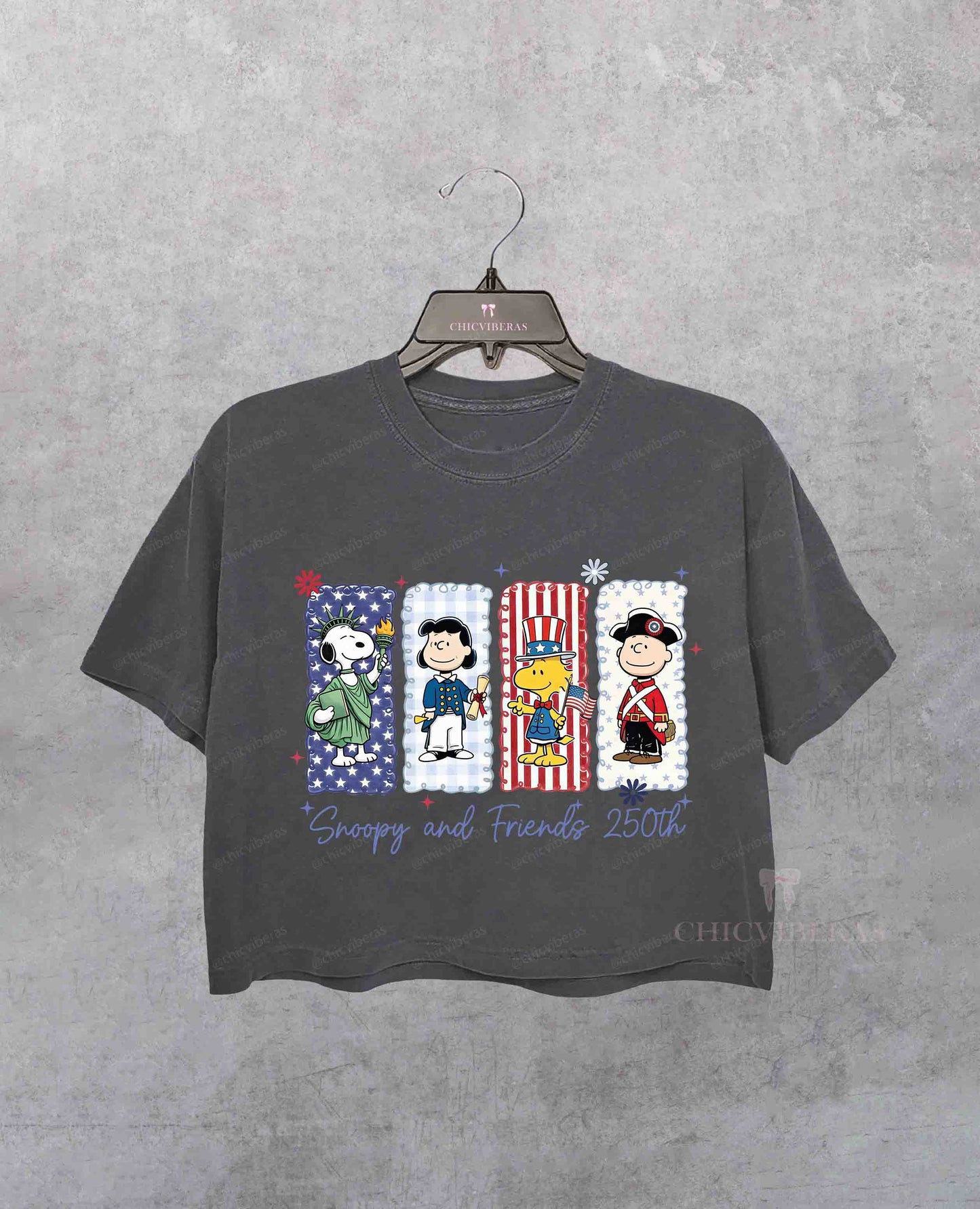 Cute Cartoon America 250 Anniversary Crop Shirt