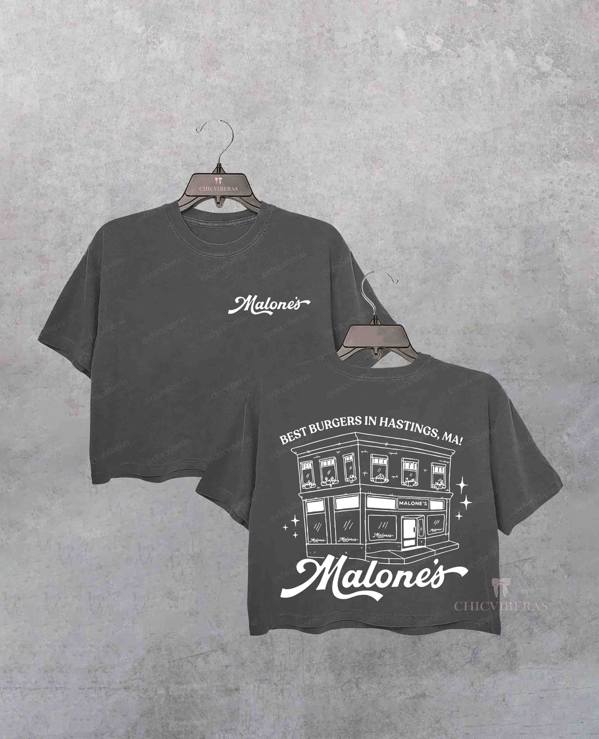 Malone's Bar Off Campus Two-sided Crop Shirt