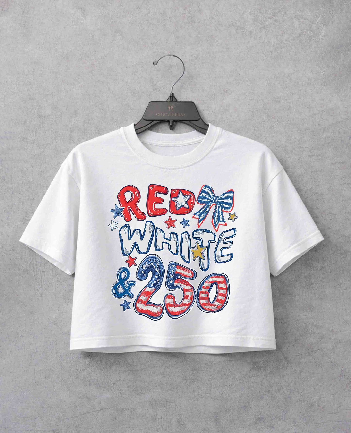 250th Anniversary Red White and 250 Crop Shirt