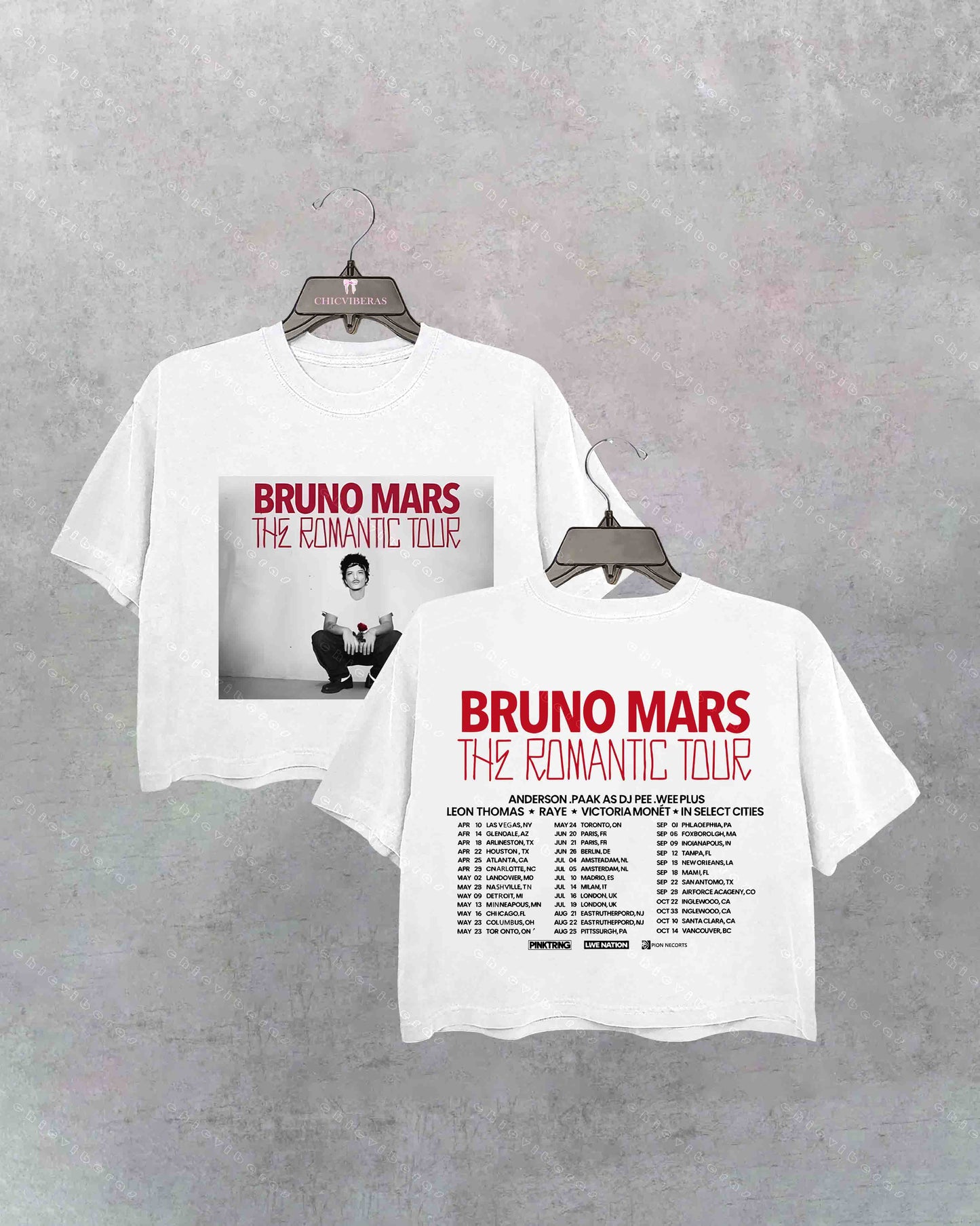 New Show Added Bruno Mars The Romantic Tour 2026 Crop Shirt