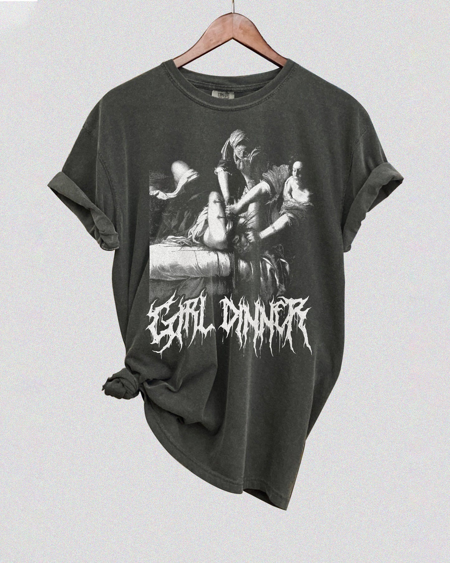 Black Metal Girl Dinner Feminist Baroque Art History Tee