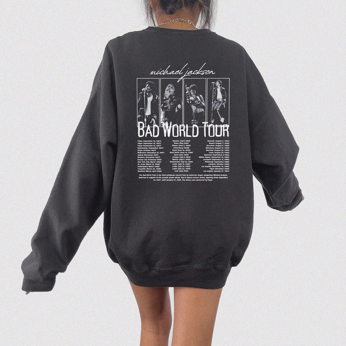 Michael Jackson Bad World Tour 1987 Crewneck