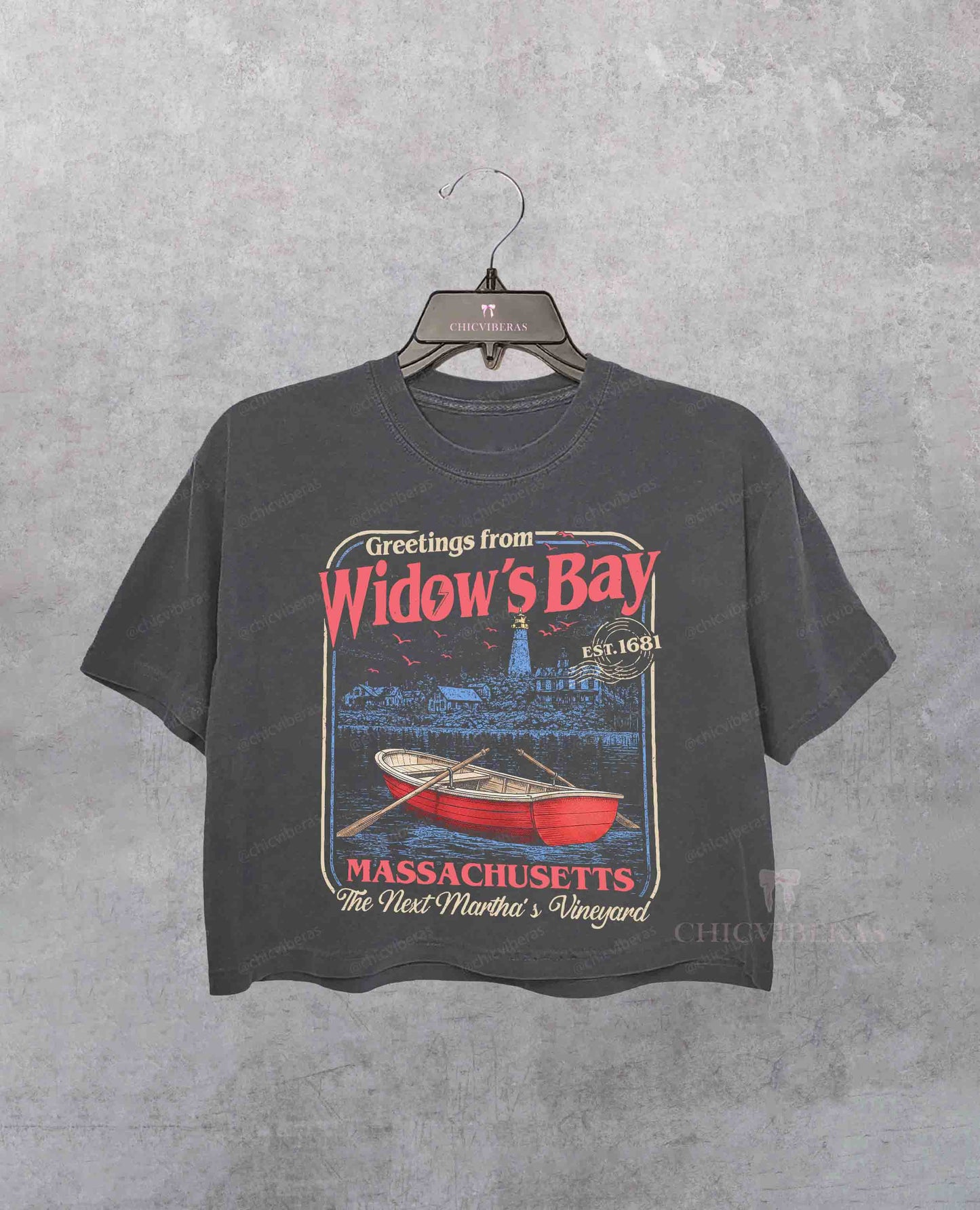 Greetings From Widow’s Bay Crop Shirt