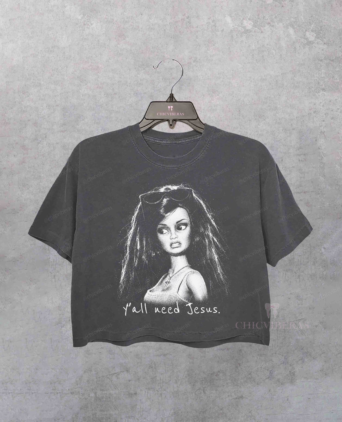 Ya'll need Jesus Disgusted Doll Crop Shirt