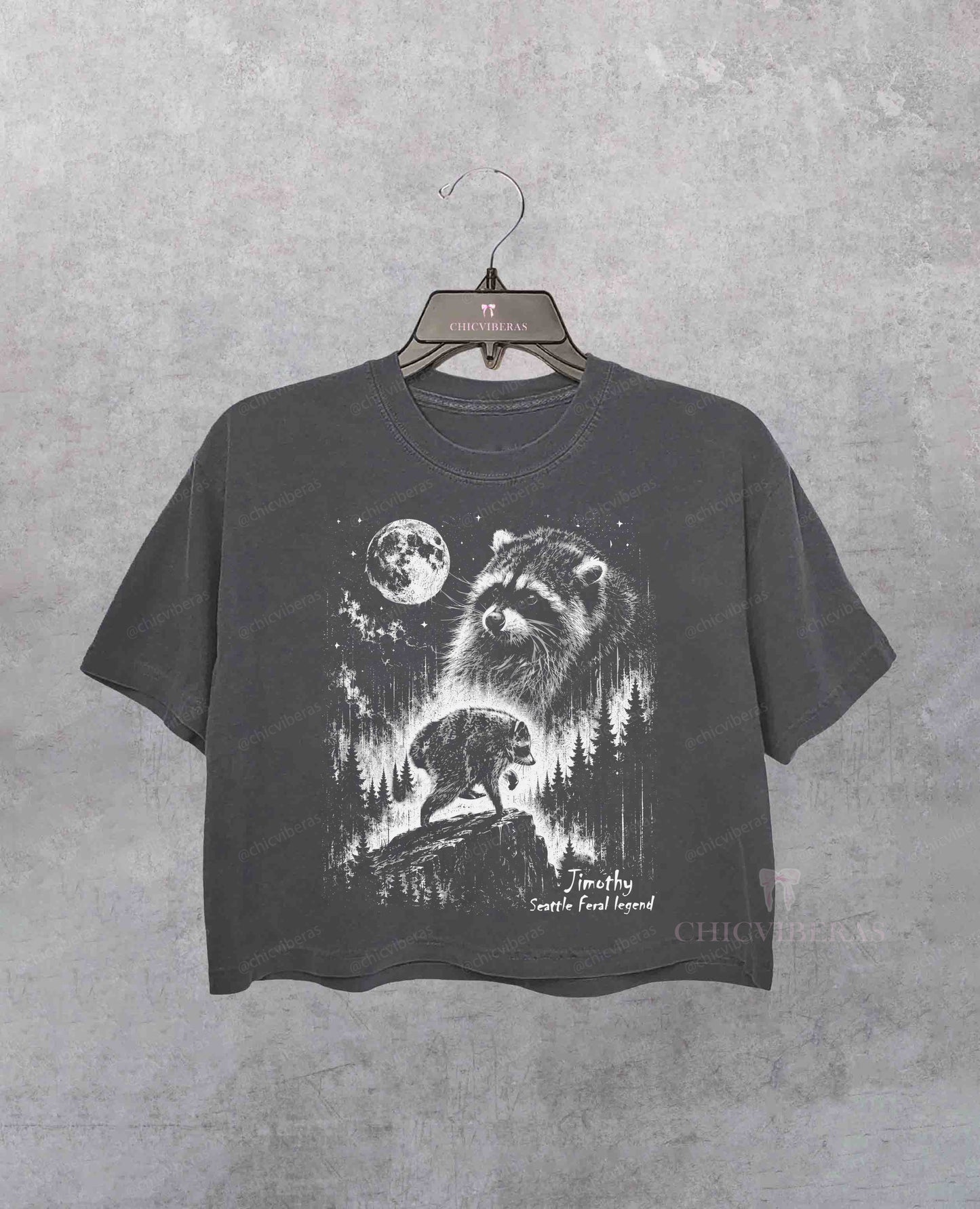 Vintage Jimothy Raccoon Seattle Feral Legend Crop Shirt