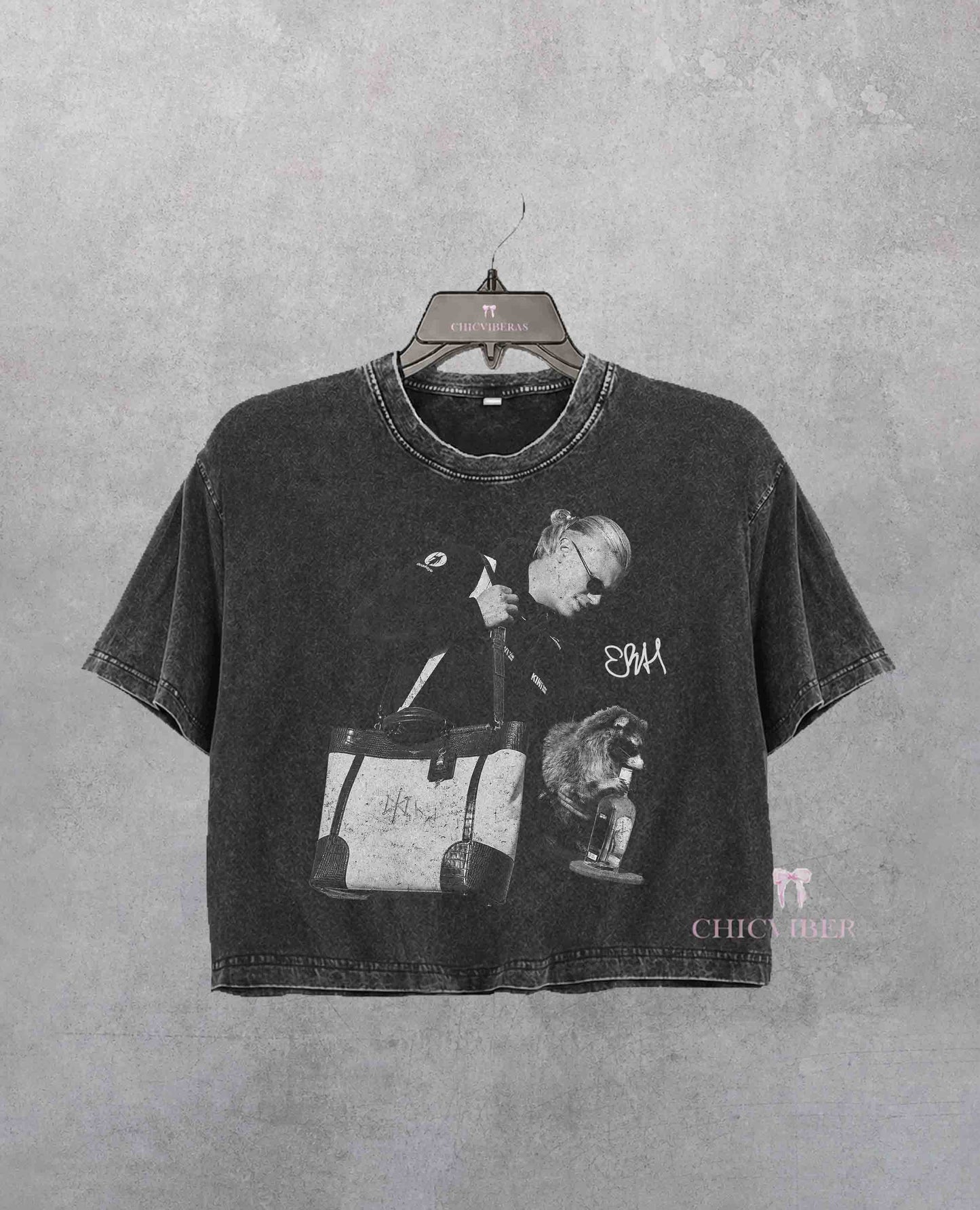 Haaland Raccoon Vintage Crop Shirt