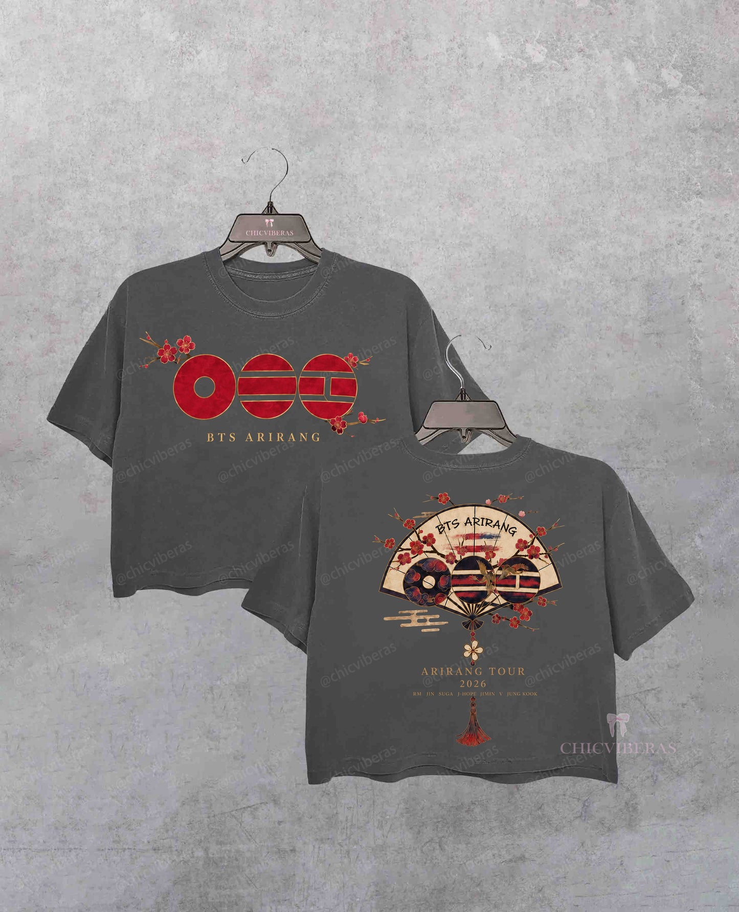 BTS Arirang Korean Folding Fan Crop Shirt