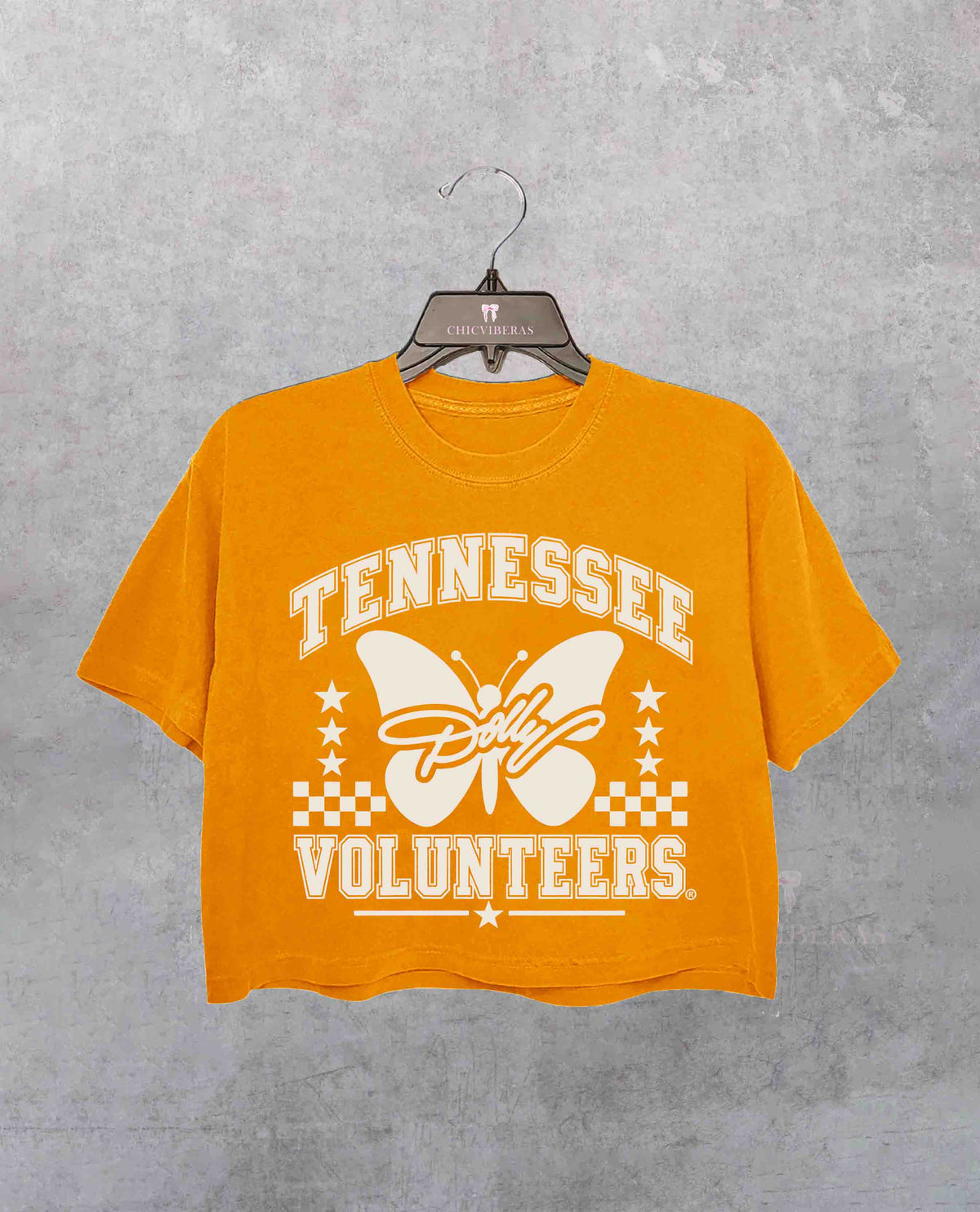 Tennessee Volunteers Butterfly Dolly tribute Crop Shirt