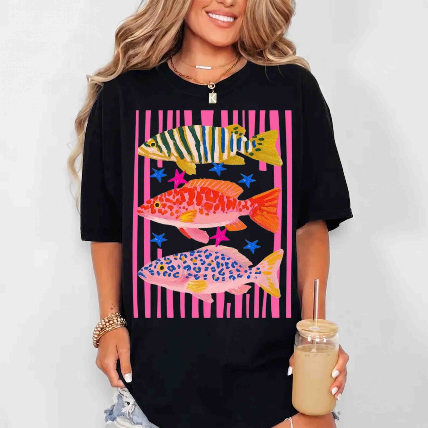 Maximalist Tropical Fish Trio Tee