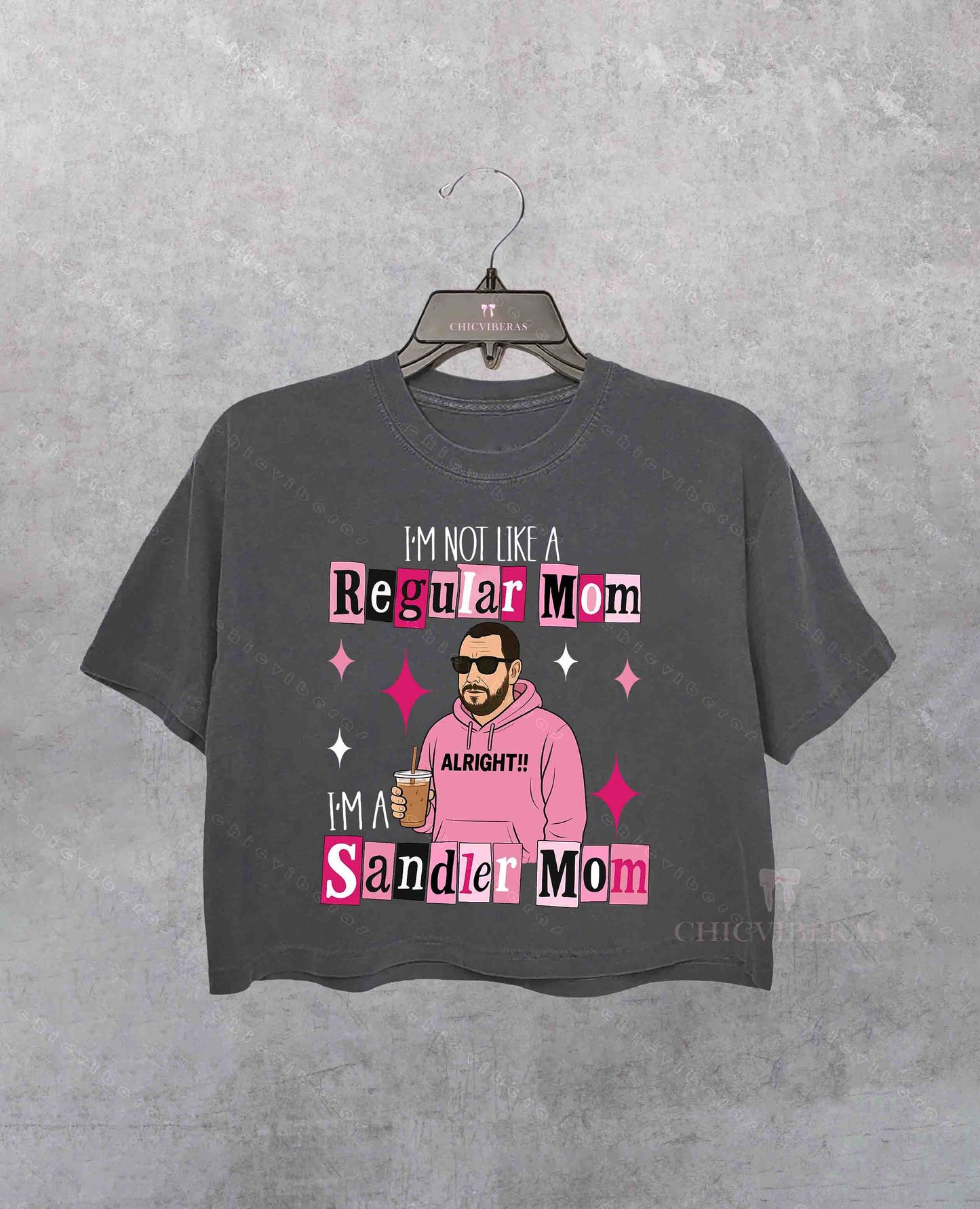 Funny I'm not a regular Mom I'm a Sandler Mom Crop Shirt