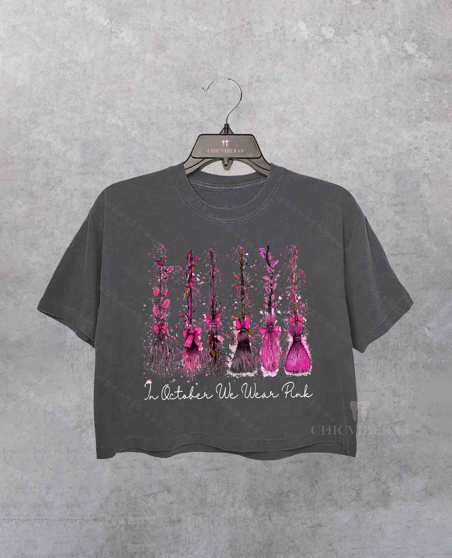 In October We Wear Pink Crop Shirt