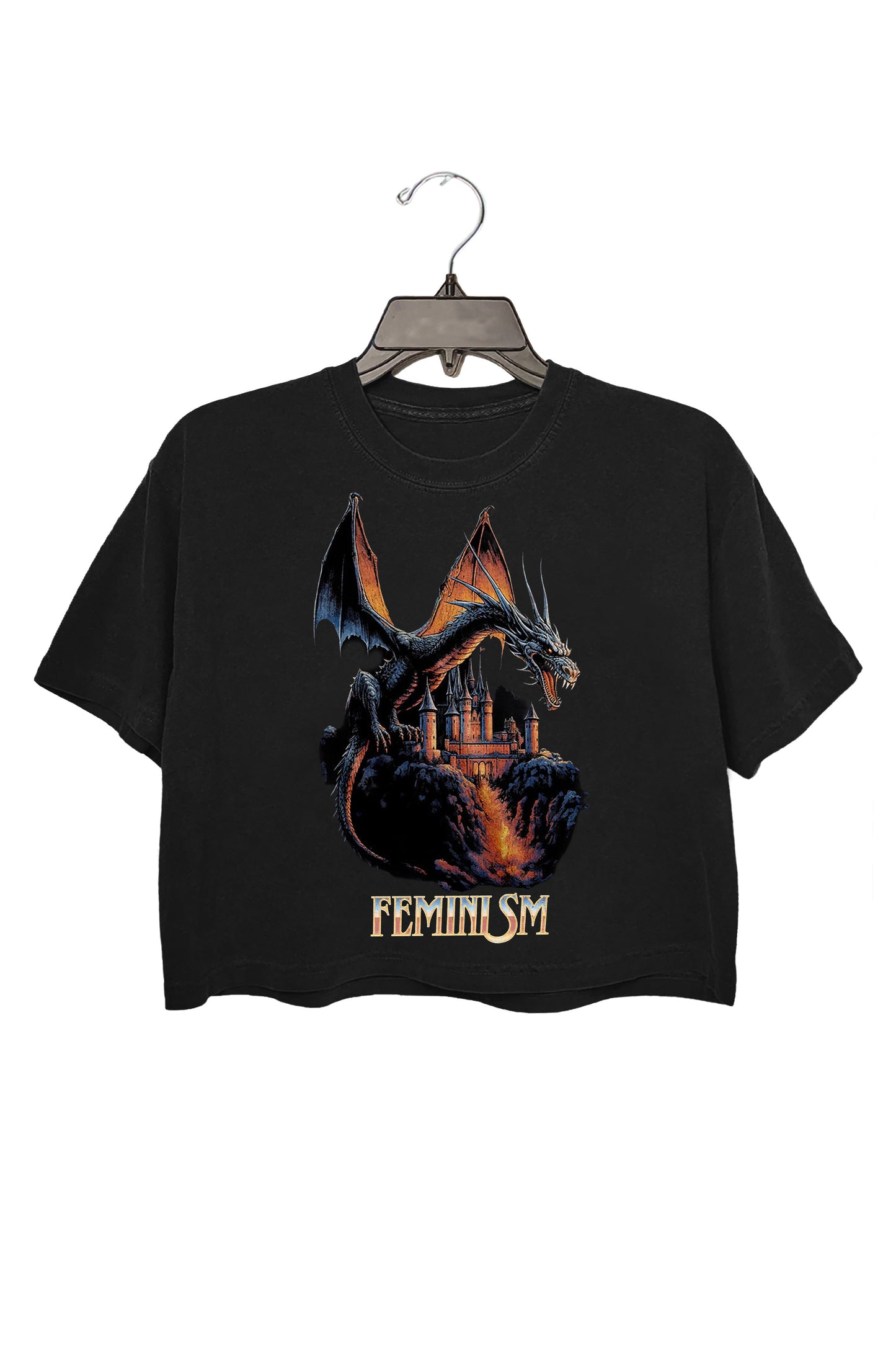 Feminism Dragon Fantasy Crop Shirt