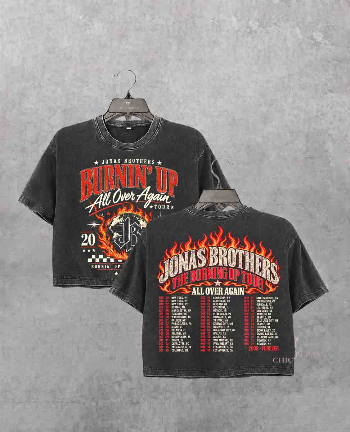 Jonas Brothers Burnin’ Up All Over Again 2 Sides Crop Shirt