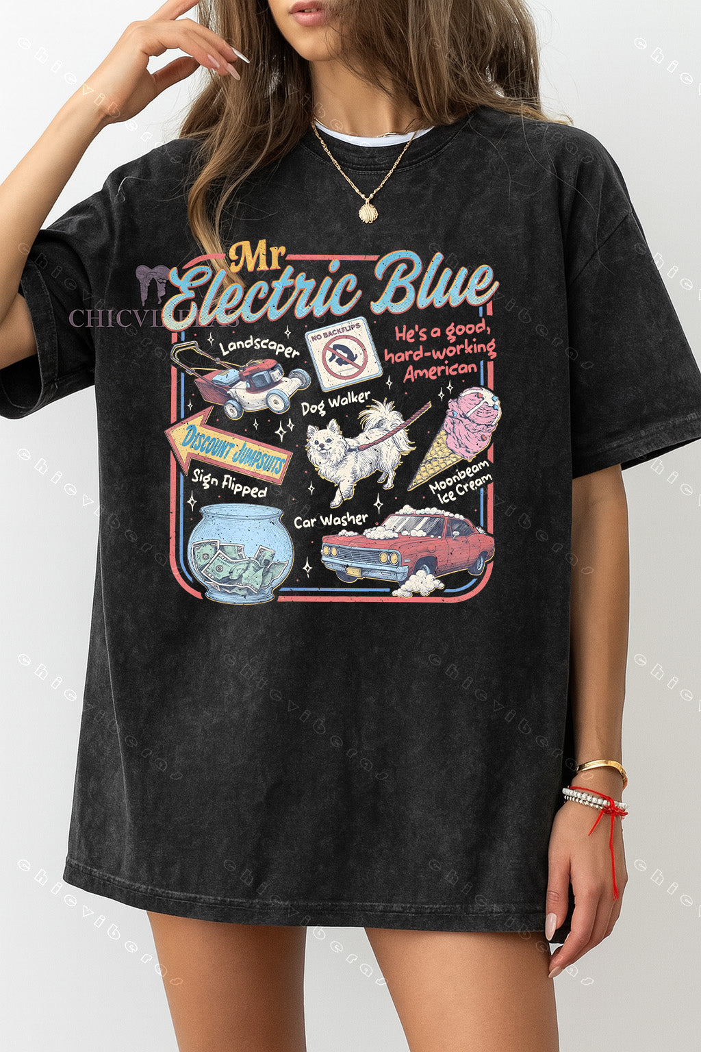 Mr Electric Blue Moonbeam Ice Cream Tee