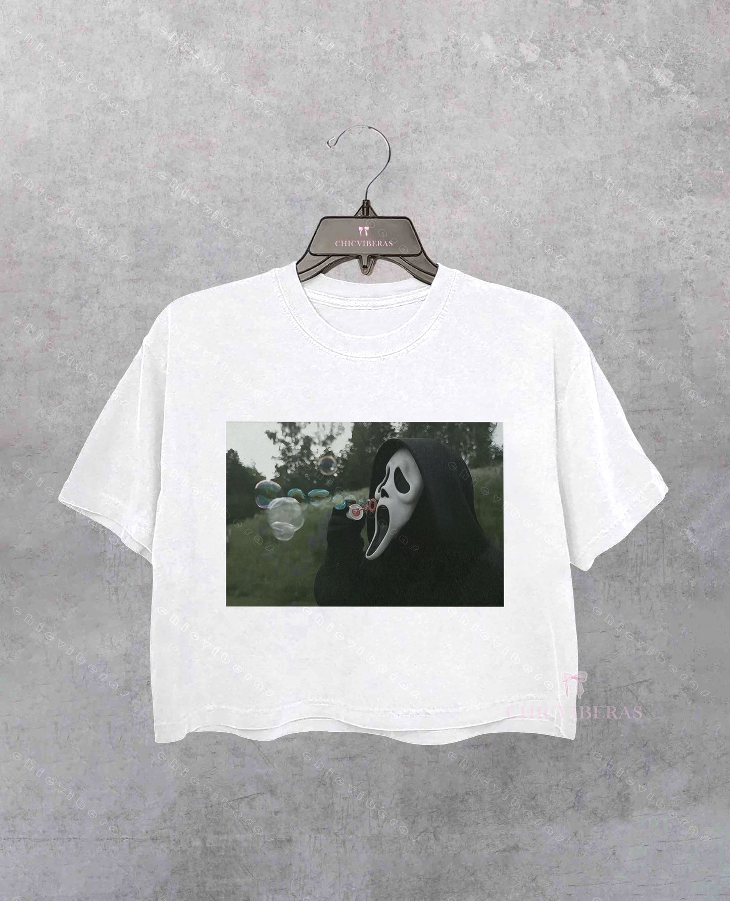 Vintage Ghostface Halloween Crop Shirt