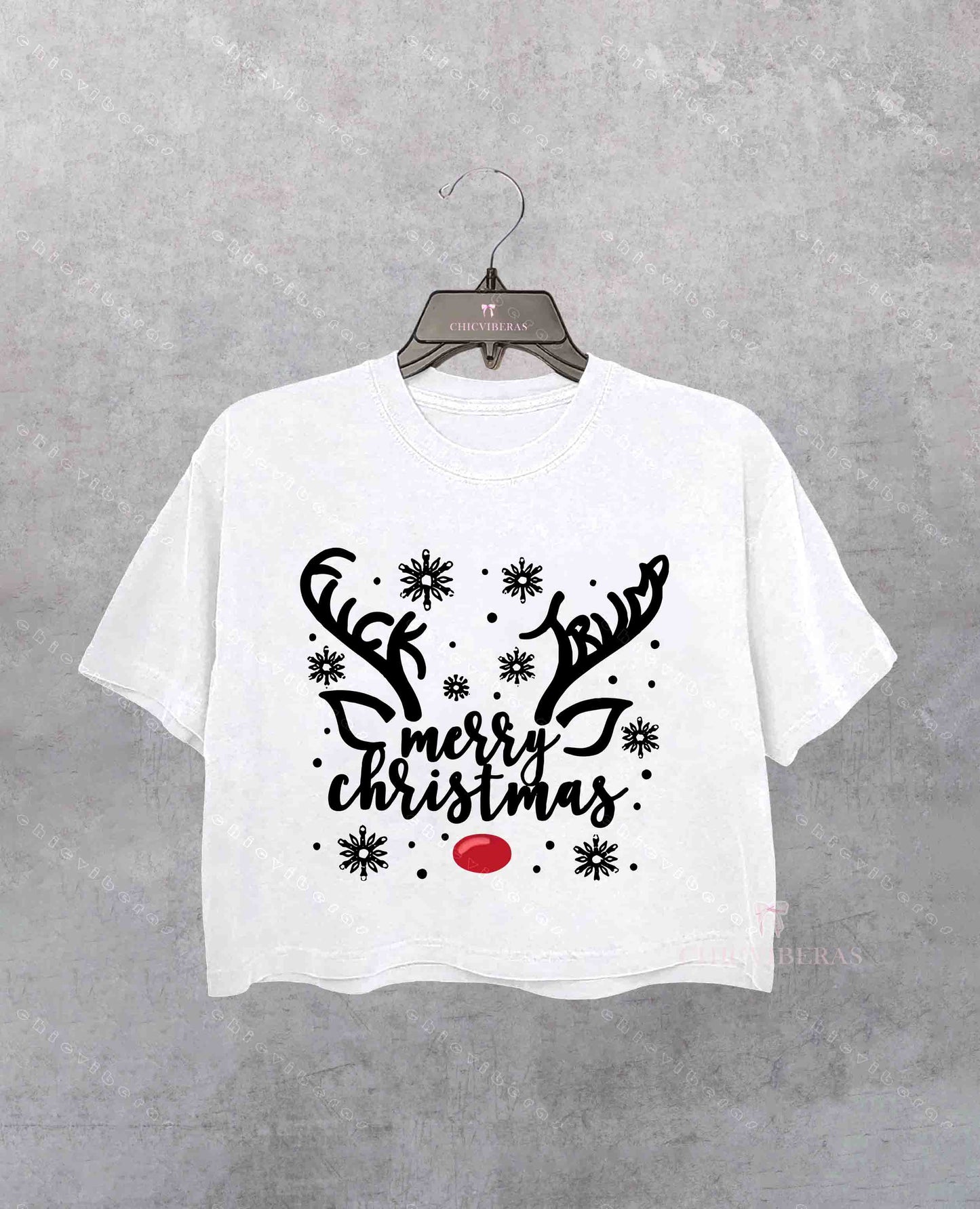 Subtle FDT Christmas Reindeer Crop Shirt