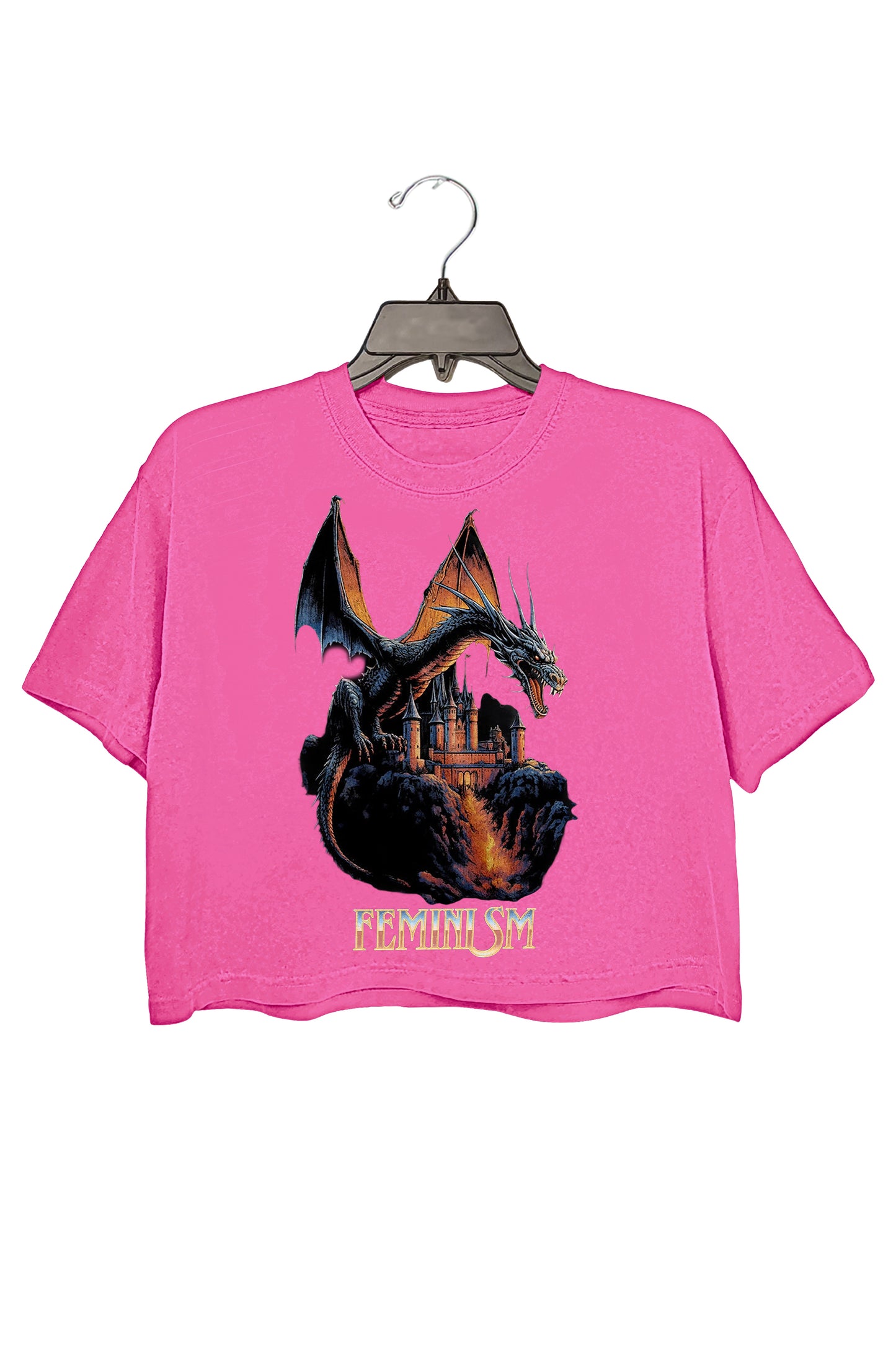 Feminism Dragon Fantasy Crop Shirt