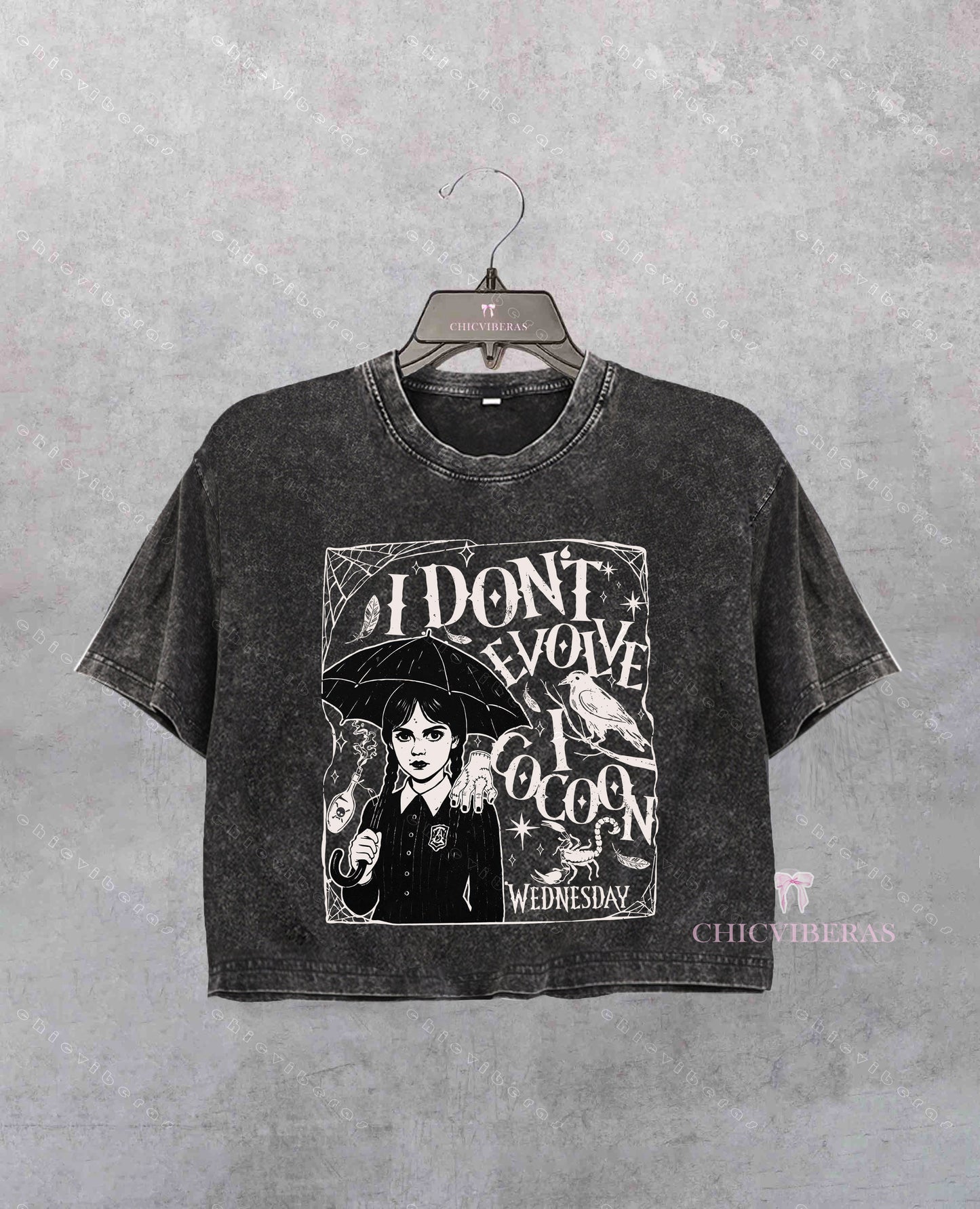 I Don’t Evolve I Cocoon Dark Academia Crop Shirt