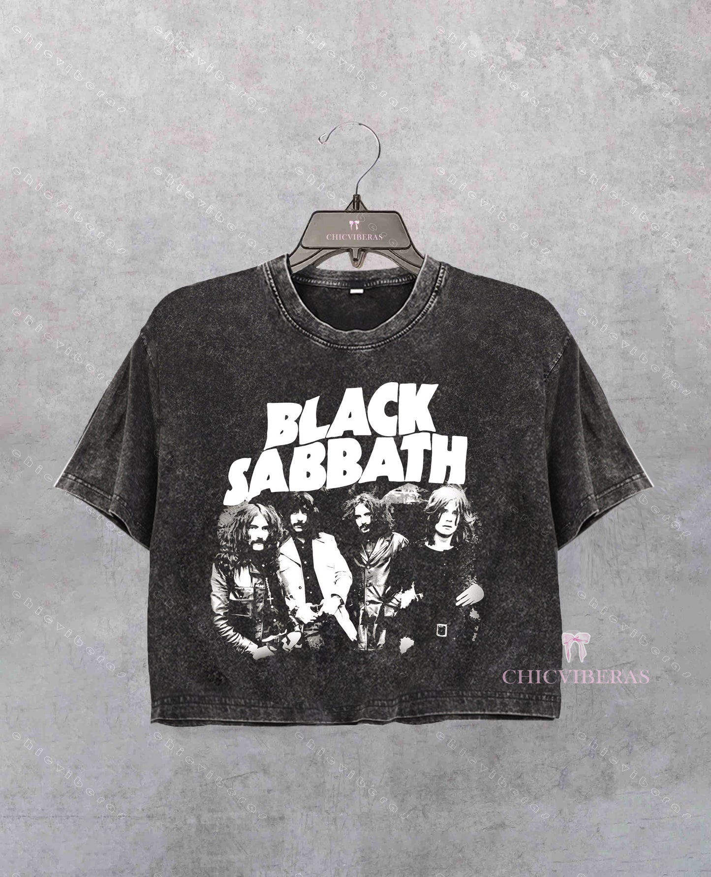 Vintage Black Sabbath Band Crop Shirt