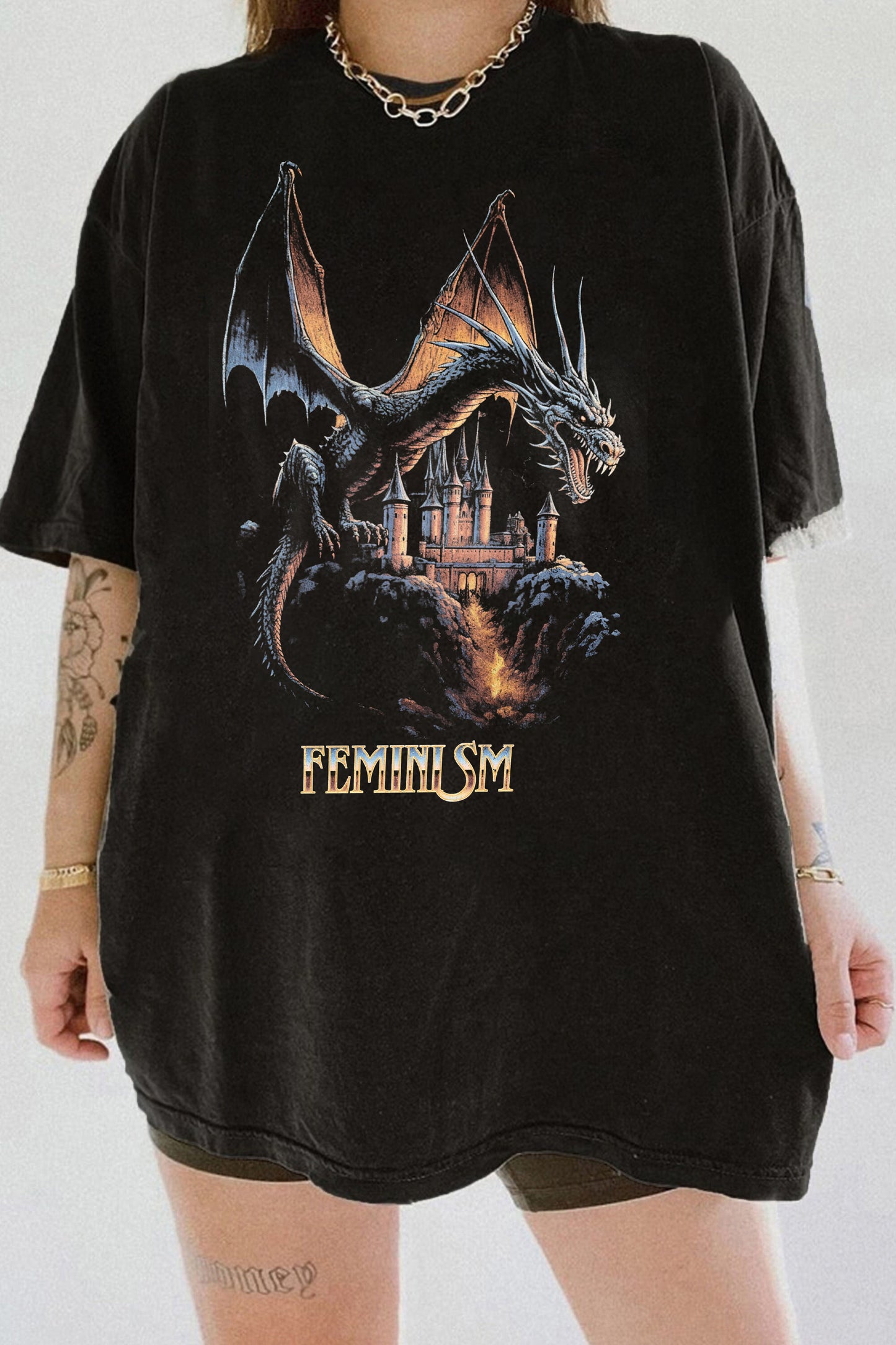 Feminism Dragon Fantasy Tee