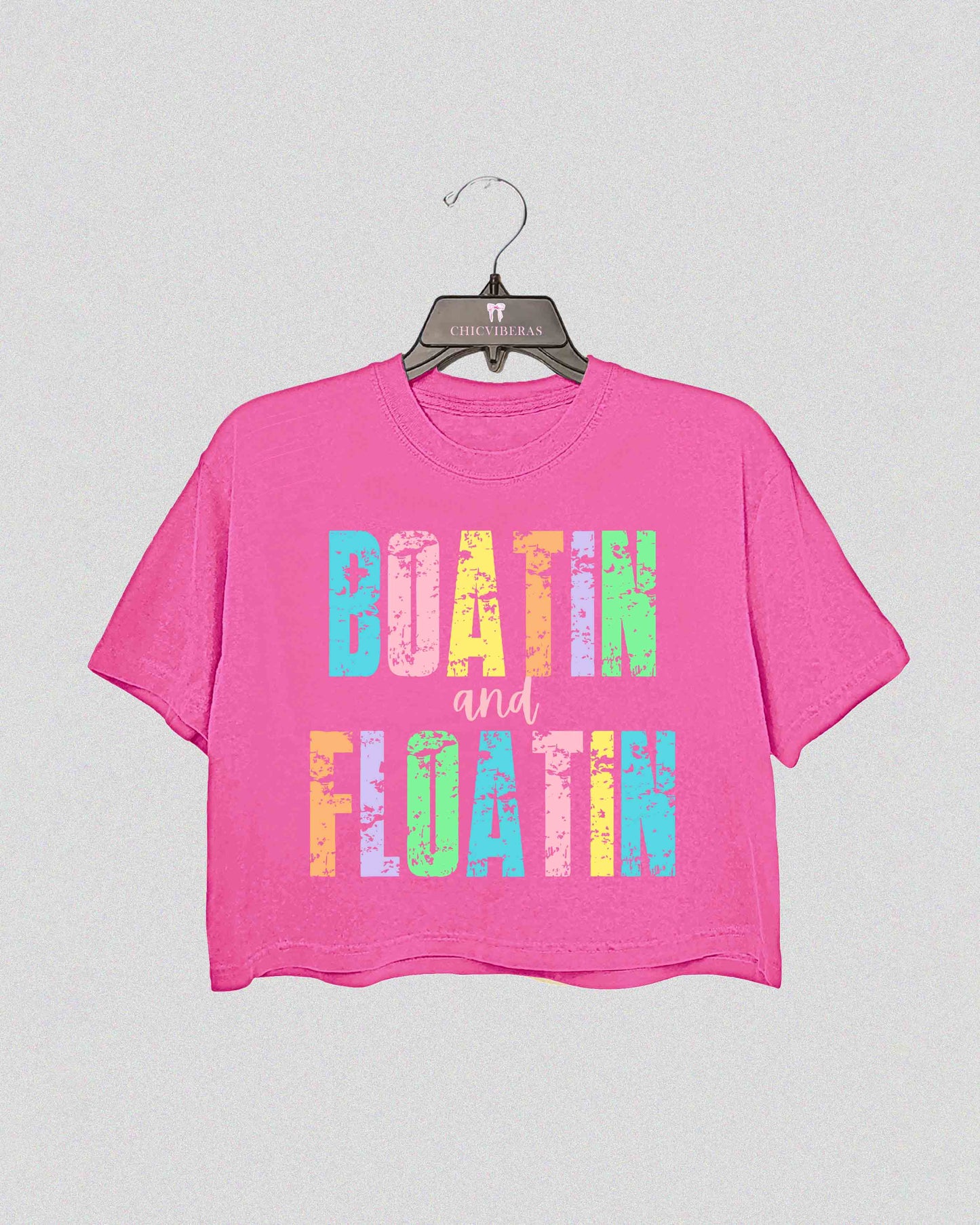 Boatin and Floatin Summer Lake Crop Shirt