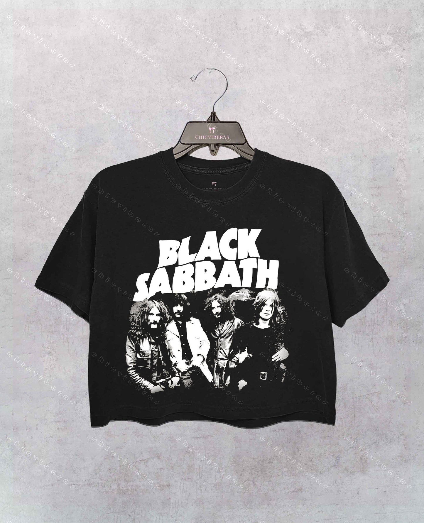 Vintage Black Sabbath Band Crop Shirt