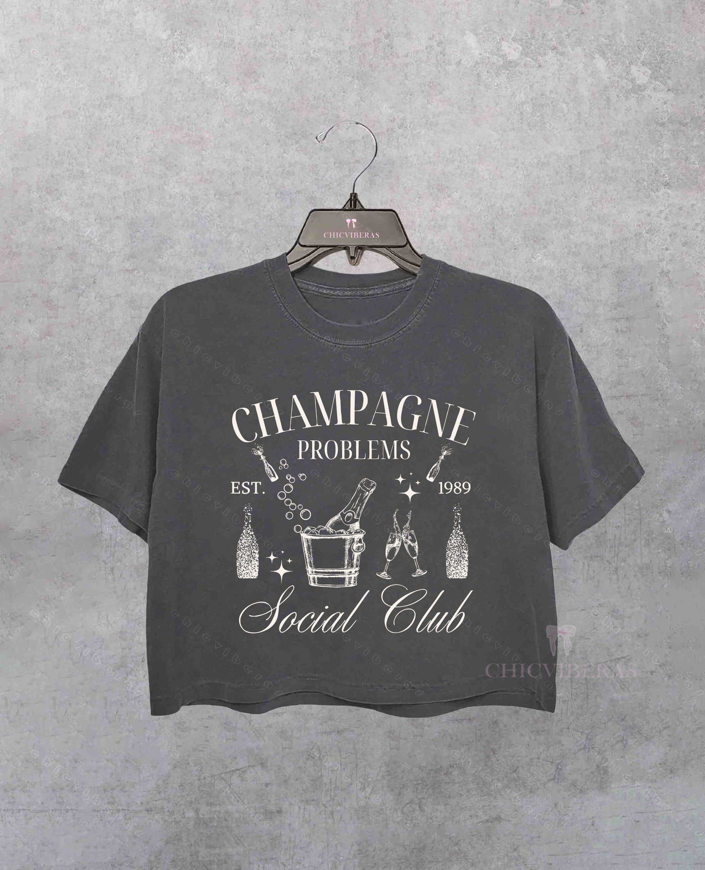 Champagne Problems Social Club Crop Shirt