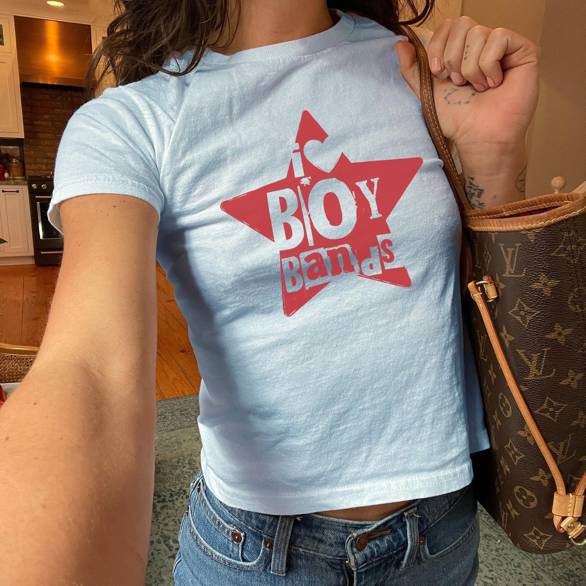 I Love Boy Bands y2k Baby Tee