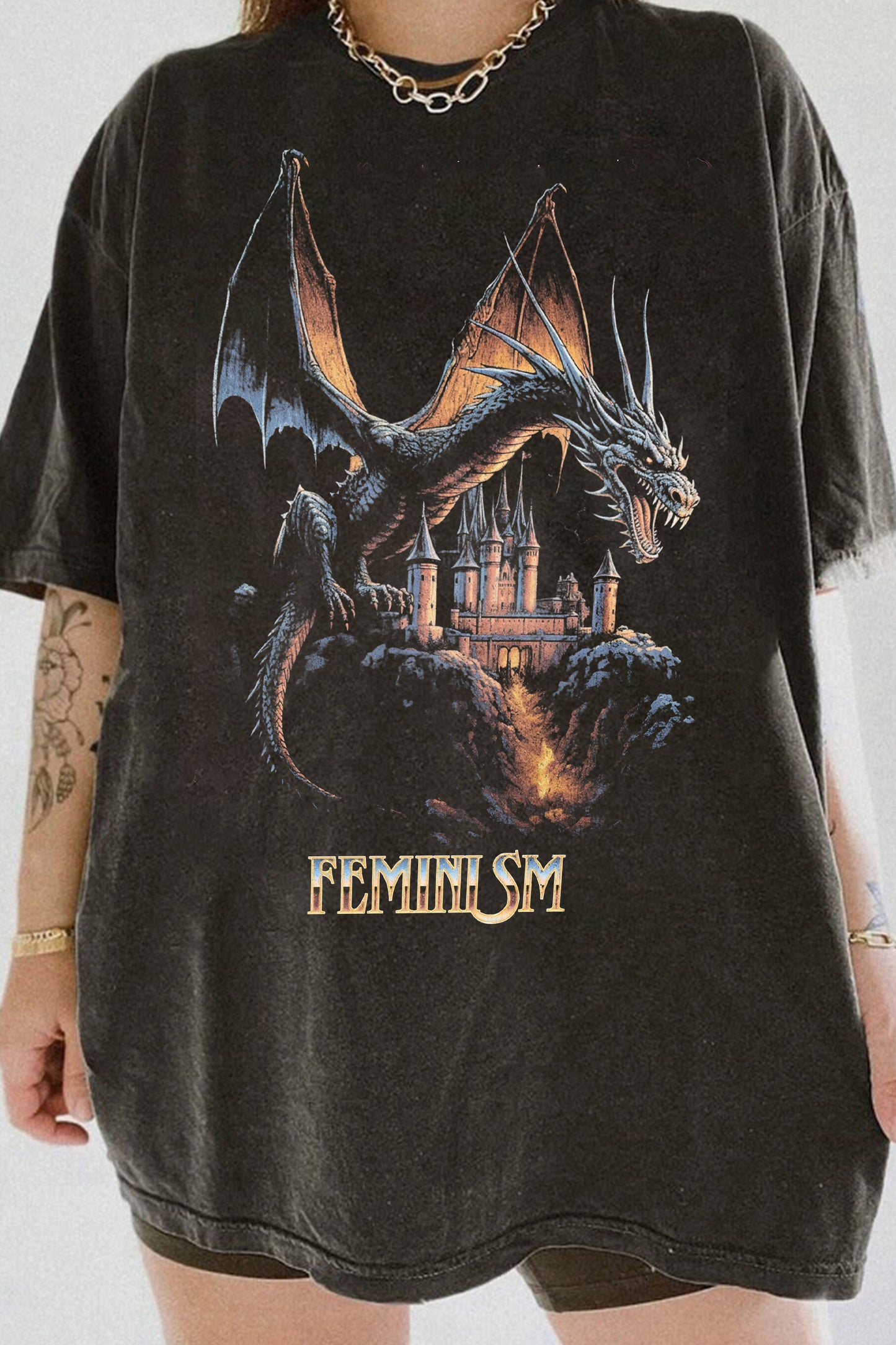 Feminism Dragon Fantasy Tee