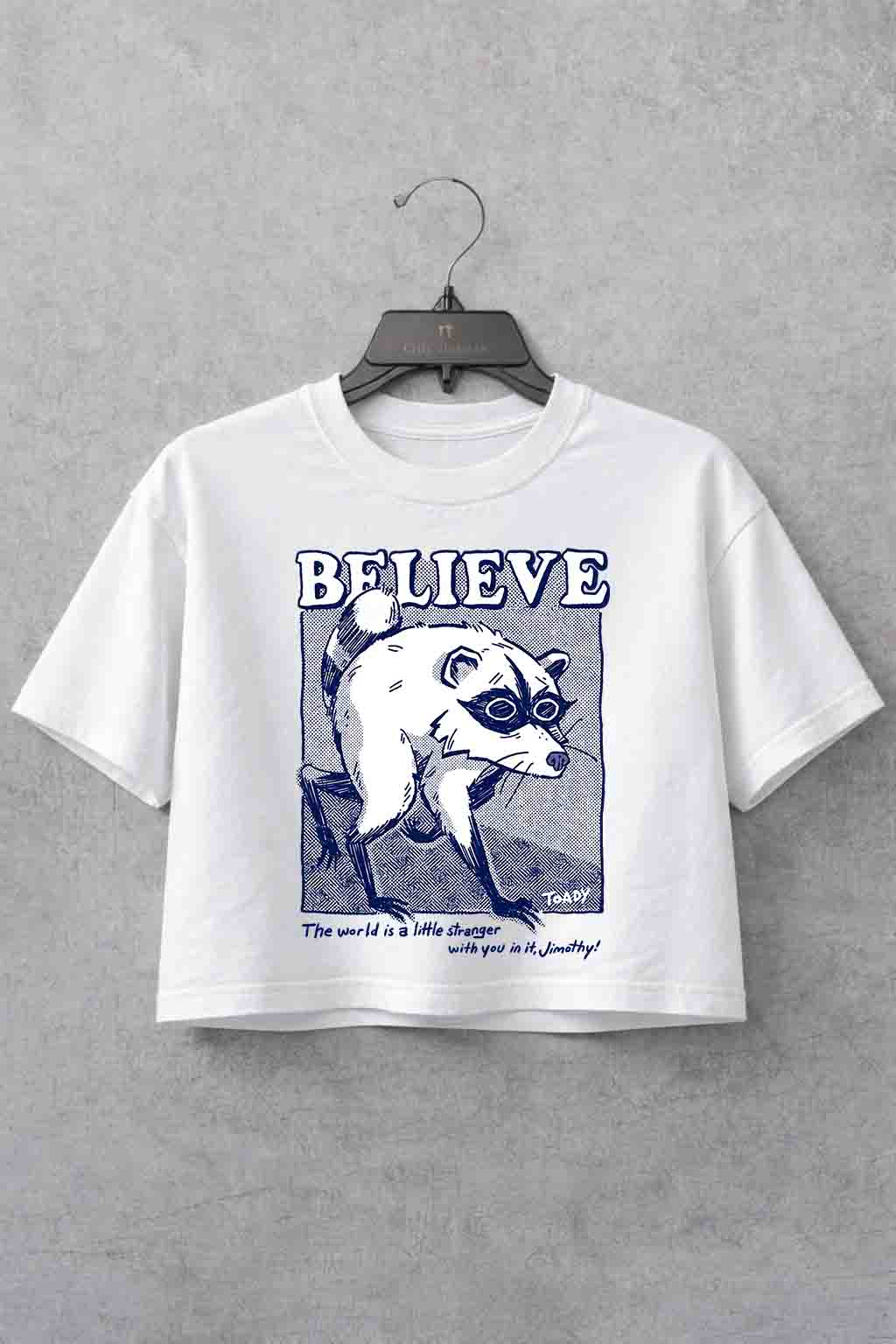 JIMOTHY BELIEVE Seattle Raccoon Cryptid Crop Shirt