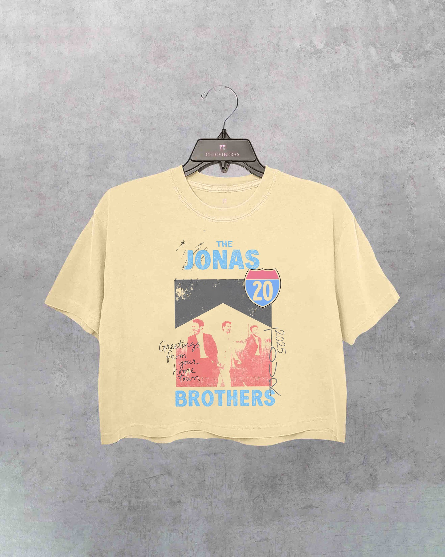 JONAS20 Greetings From Your Hometown Crop Shirt