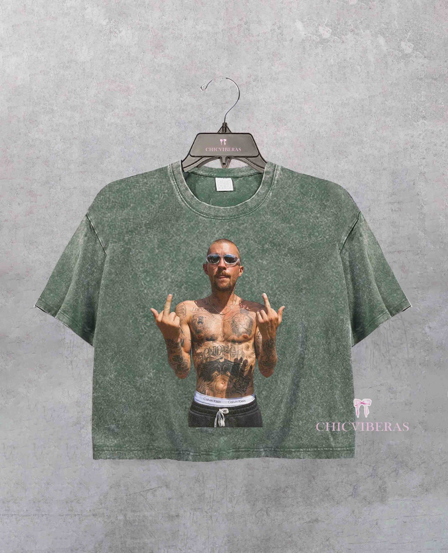 Bieber Middle Finger Crop Shirt