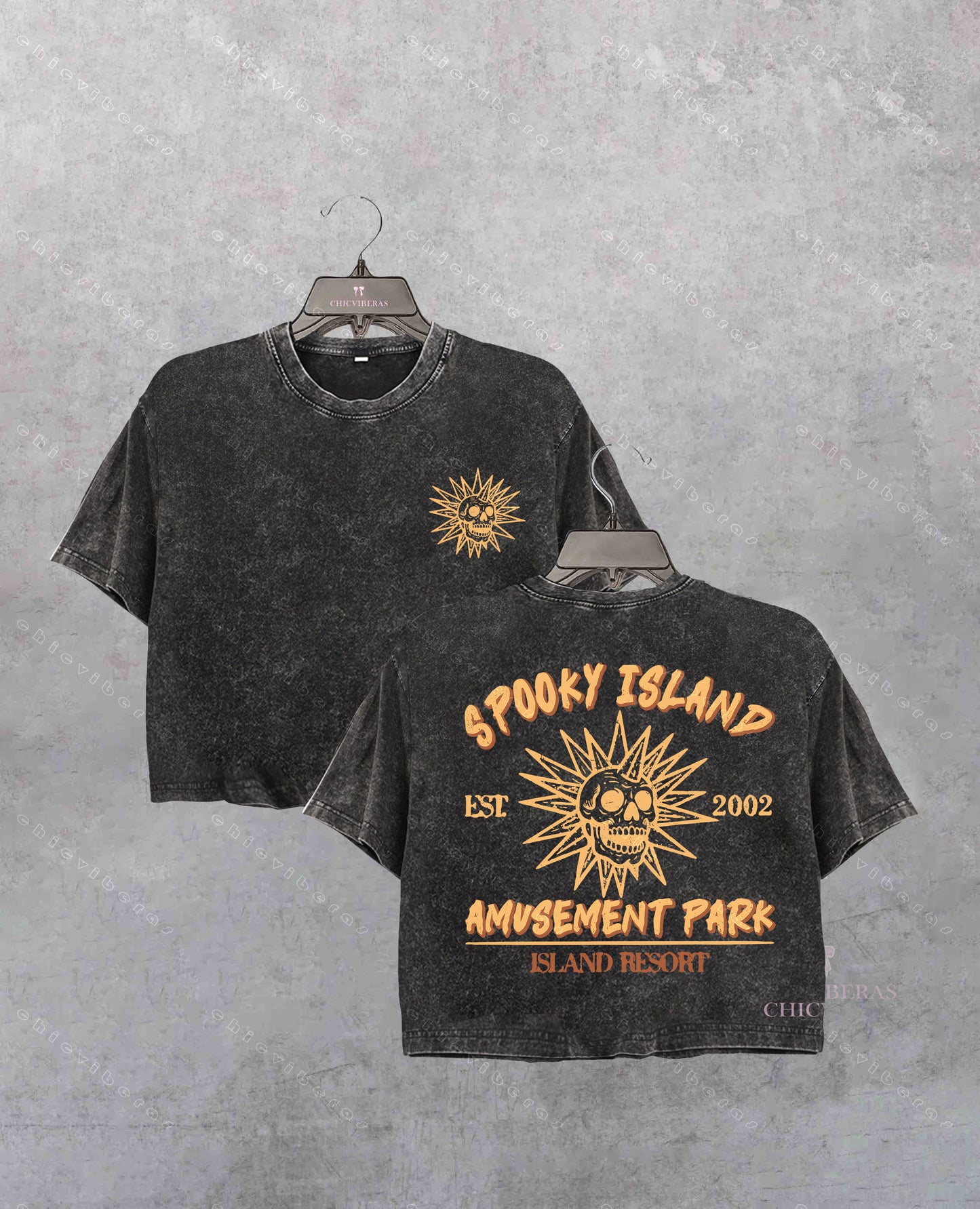 Spooky Island Halloween Nostalgia Crop Shirt