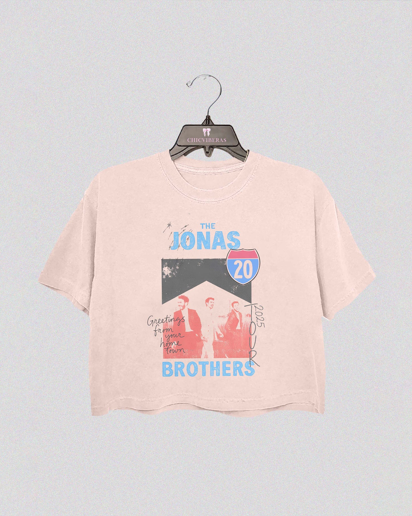 JONAS20 Greetings From Your Hometown Crop Shirt