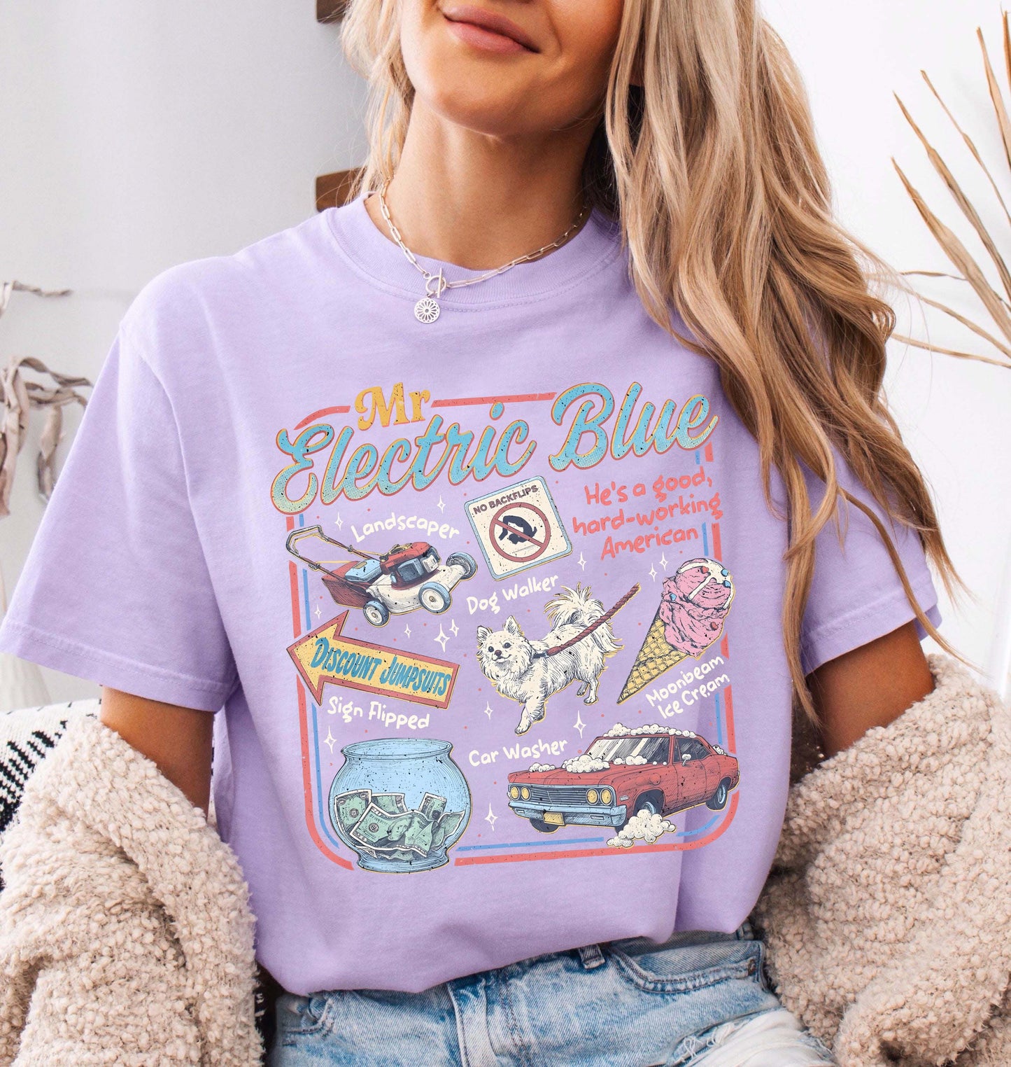 Mr Electric Blue Moonbeam Ice Cream Tee
