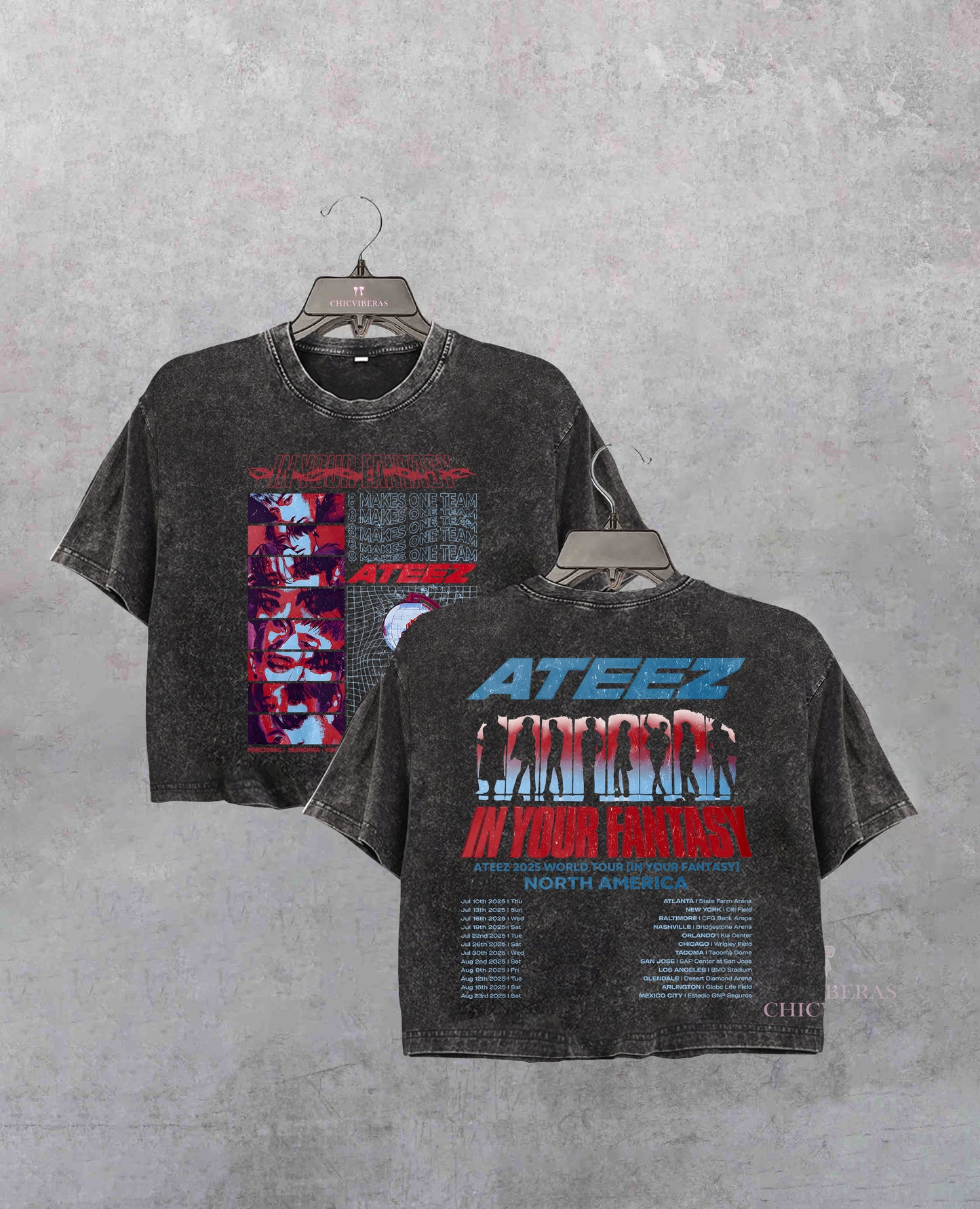Retro Ateez 2025 World Tour in Your Fantasy Crop Shirt