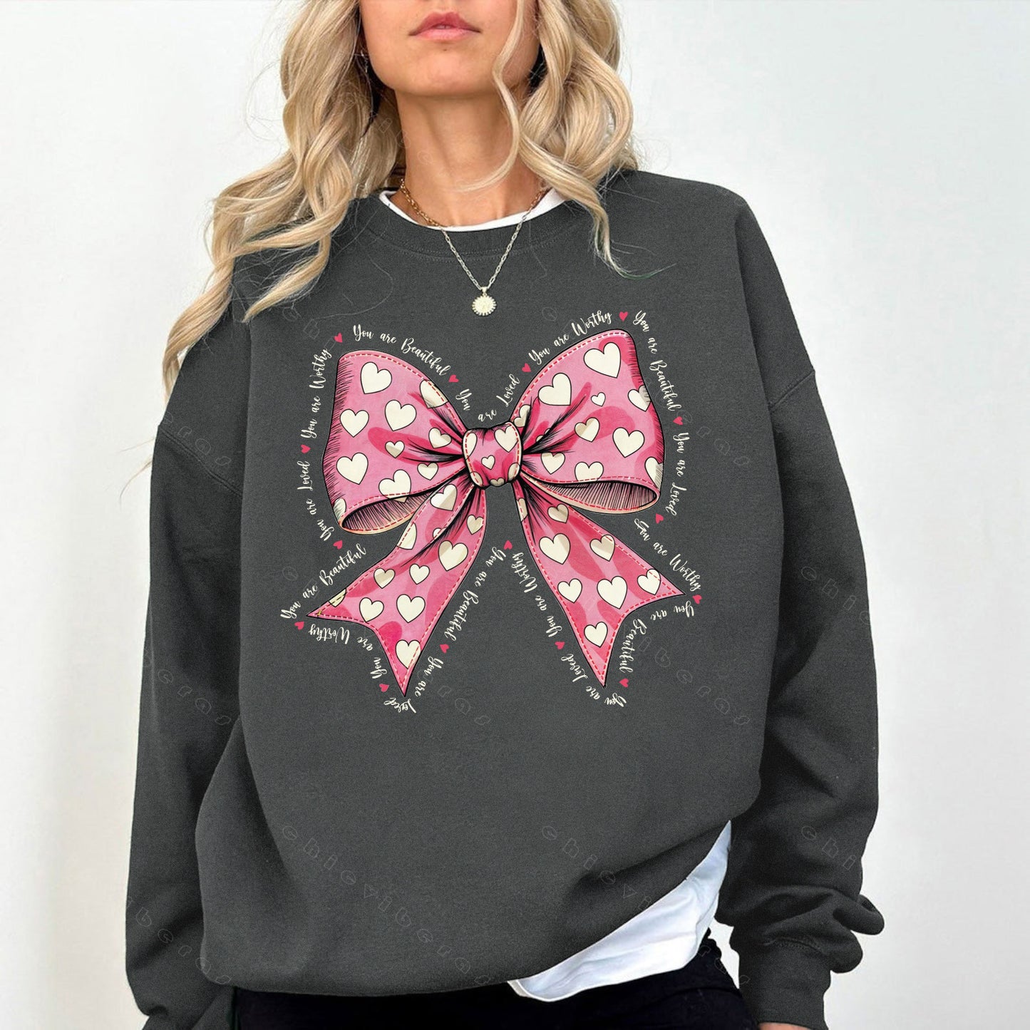 Pink Valentine Coquette Bow Sweatshirt