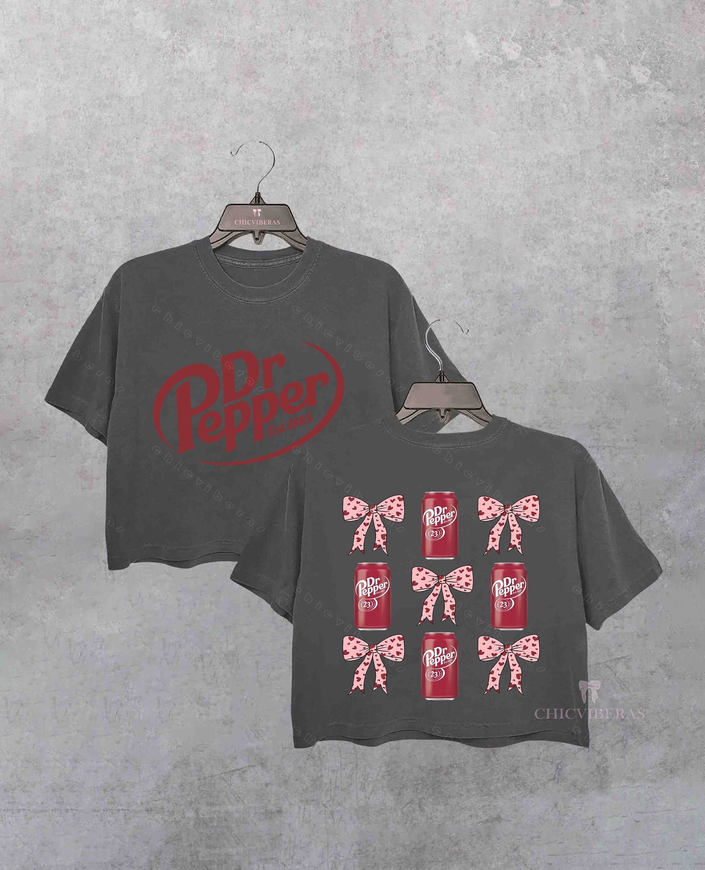 Dr Pepper Pink Bow Coquette 2 Sides Crop Shirt