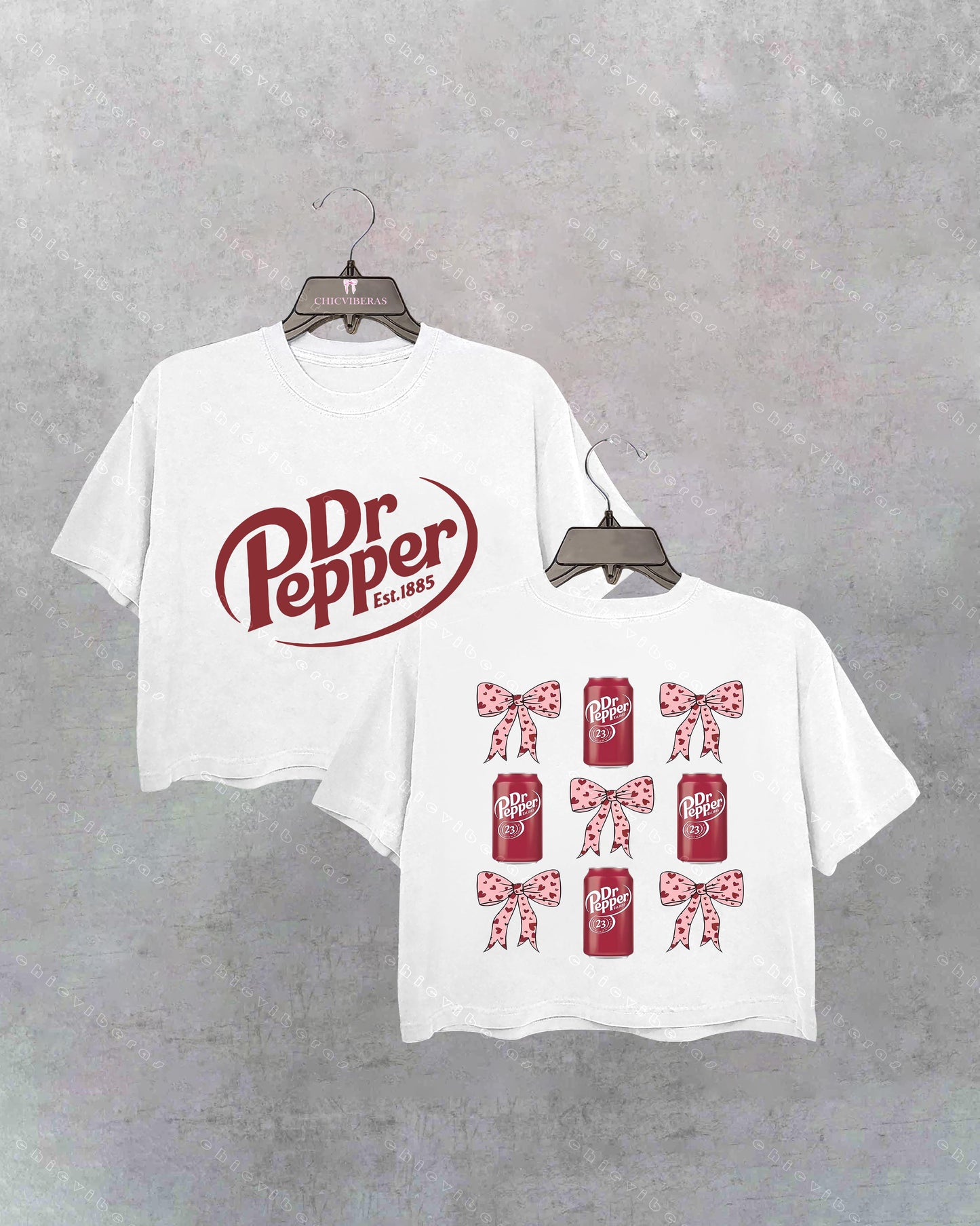 Dr Pepper Pink Bow Coquette 2 Sides Crop Shirt