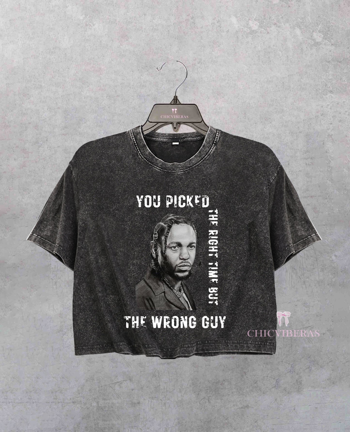 You Picked The Right Time But The Wrong Guy Washed Crop Shirt