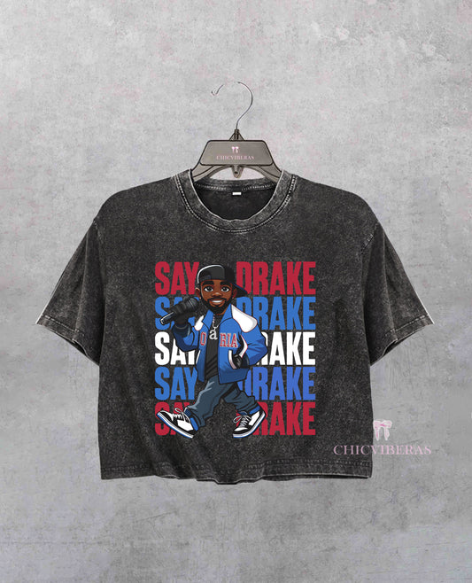 Kendrick Lamar Say Drake Washed Crop Shirt